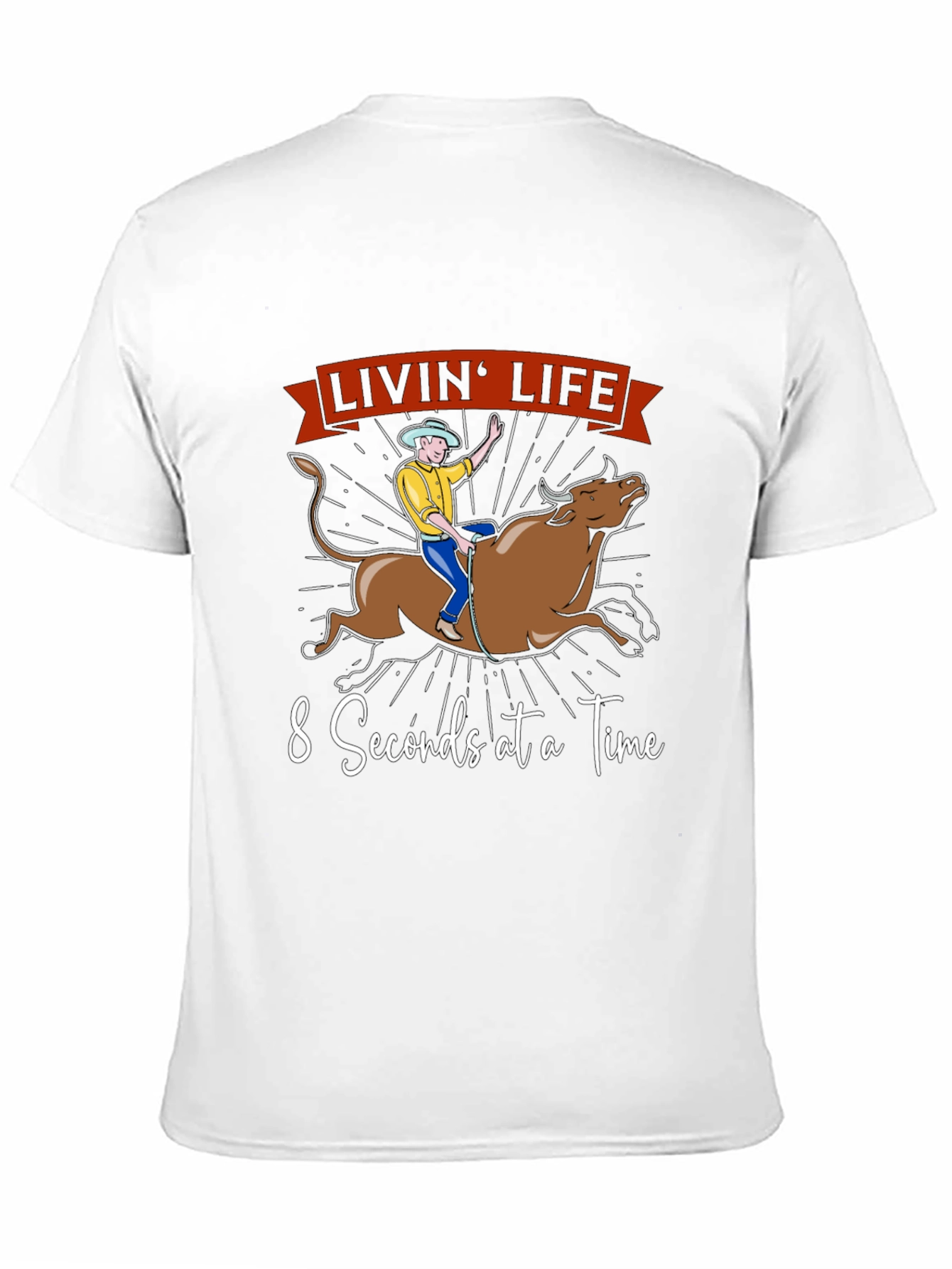 Livin Life Bull Riding Graphic T-Shirt