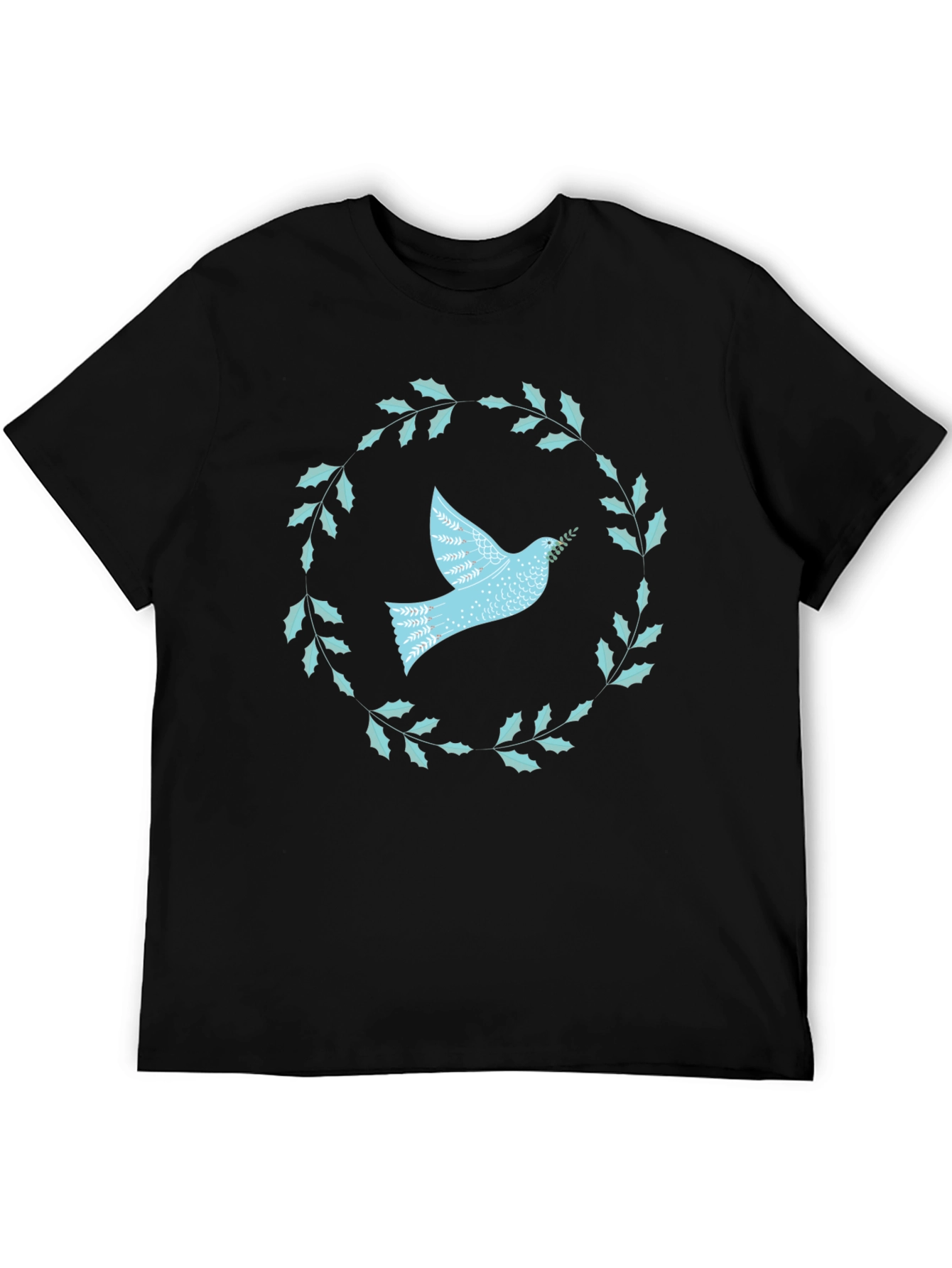 Dove & Laurel Wreath Graphic Tee - Black