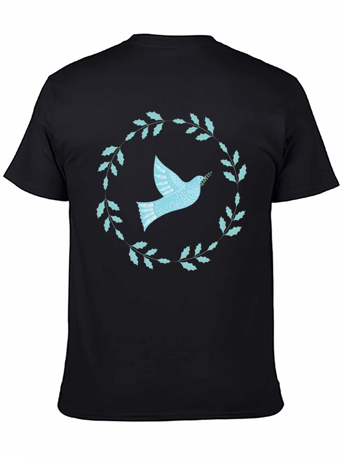 Dove & Laurel Wreath Graphic Tee - Black