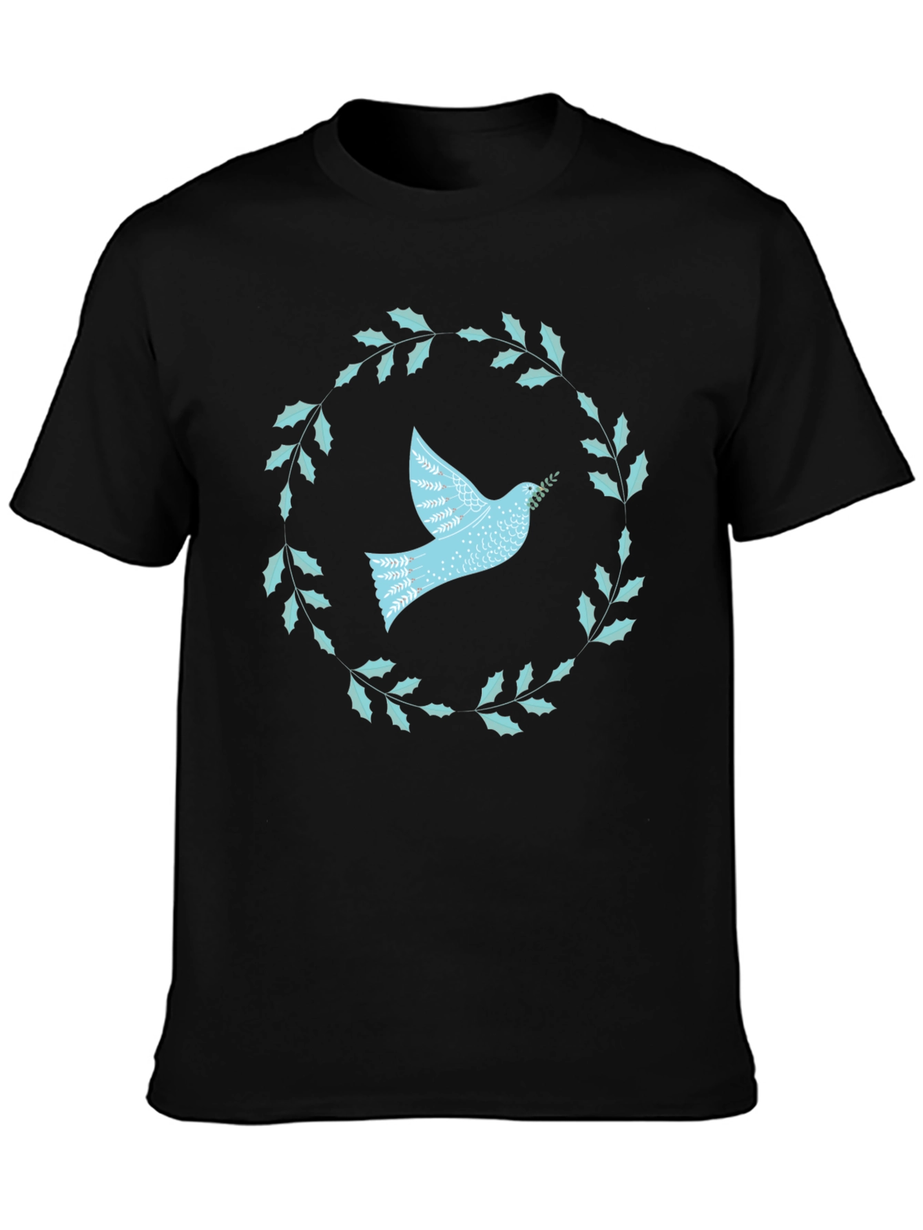 Dove & Laurel Wreath Graphic Tee - Black