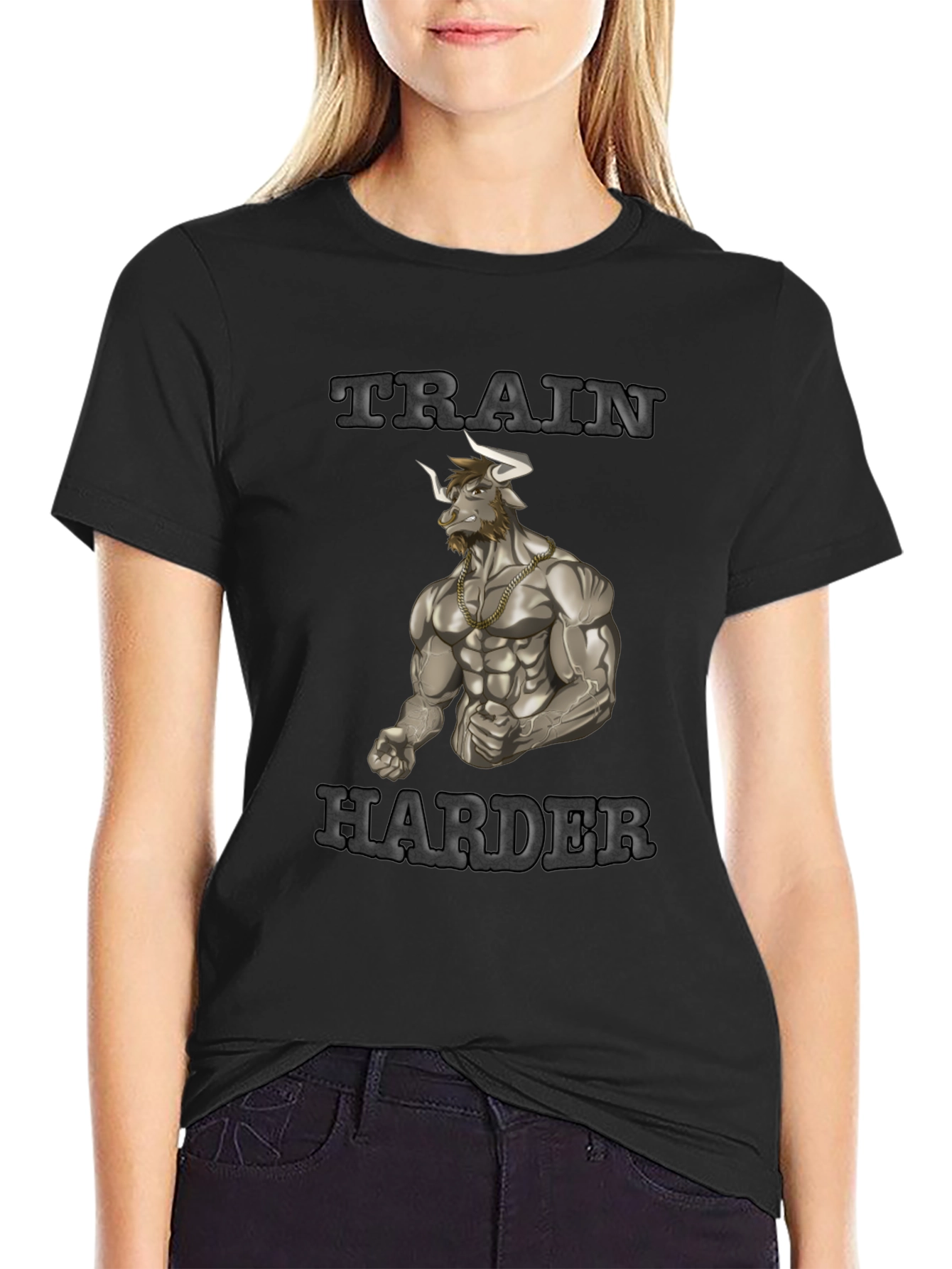 Train Harder Graphic Tee - Gym Motivation