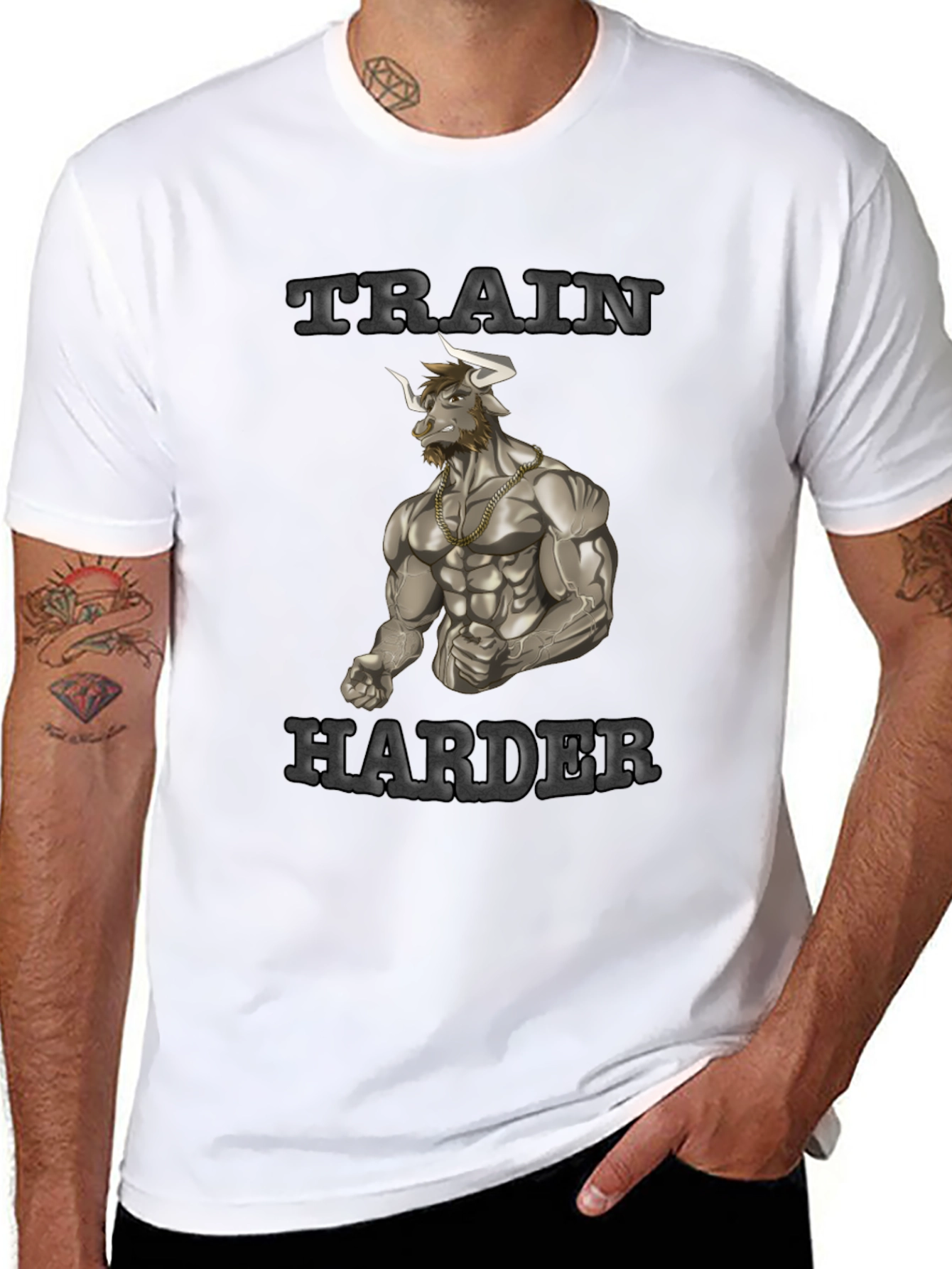 Train Harder Graphic Tee - Gym Motivation