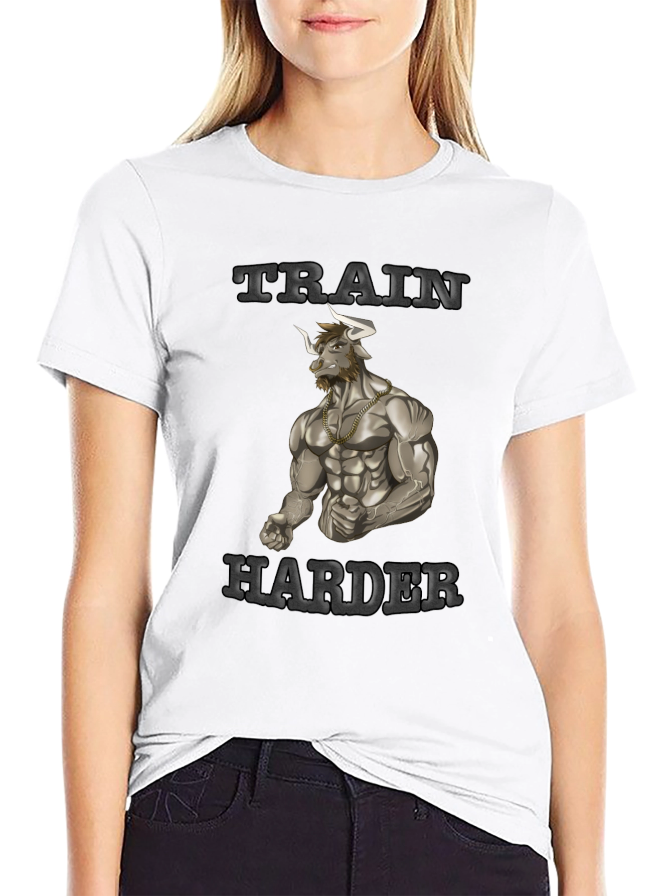 Train Harder Graphic Tee - Gym Motivation