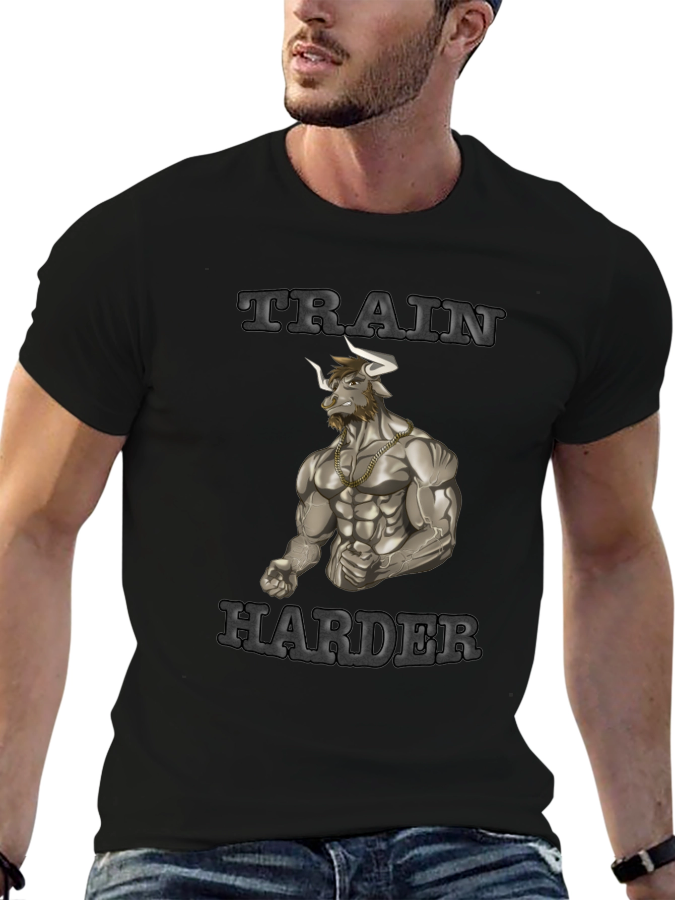 Train Harder Graphic Tee - Gym Motivation