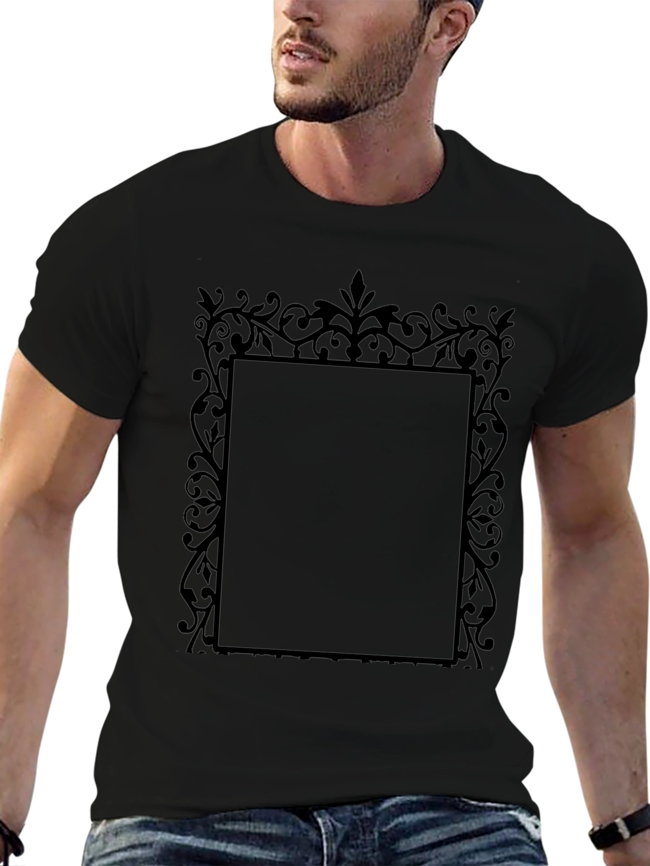 Elegant Framed Black Tee