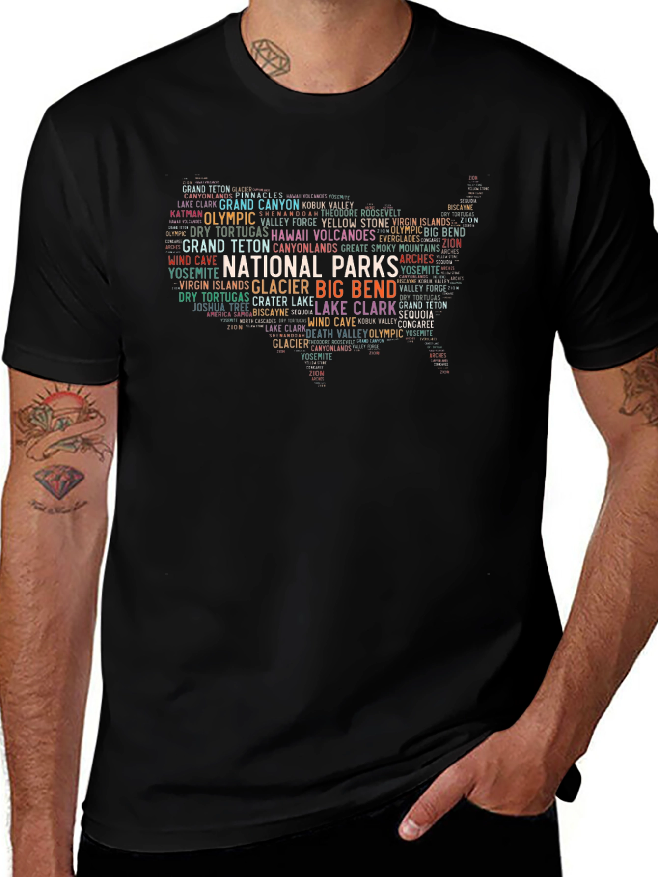 National Parks USA Map T-Shirt