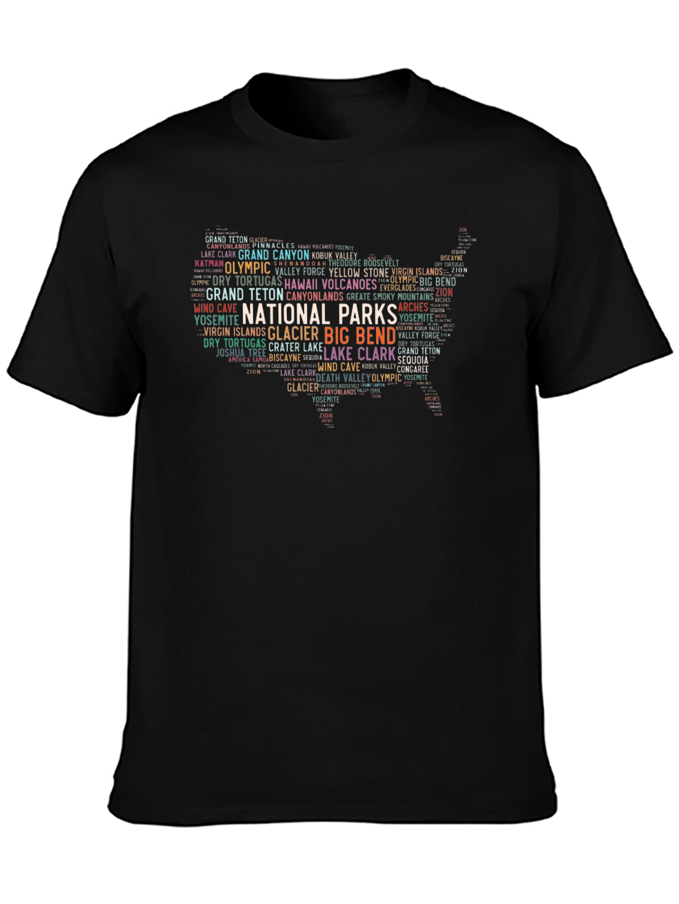 National Parks USA Map T-Shirt