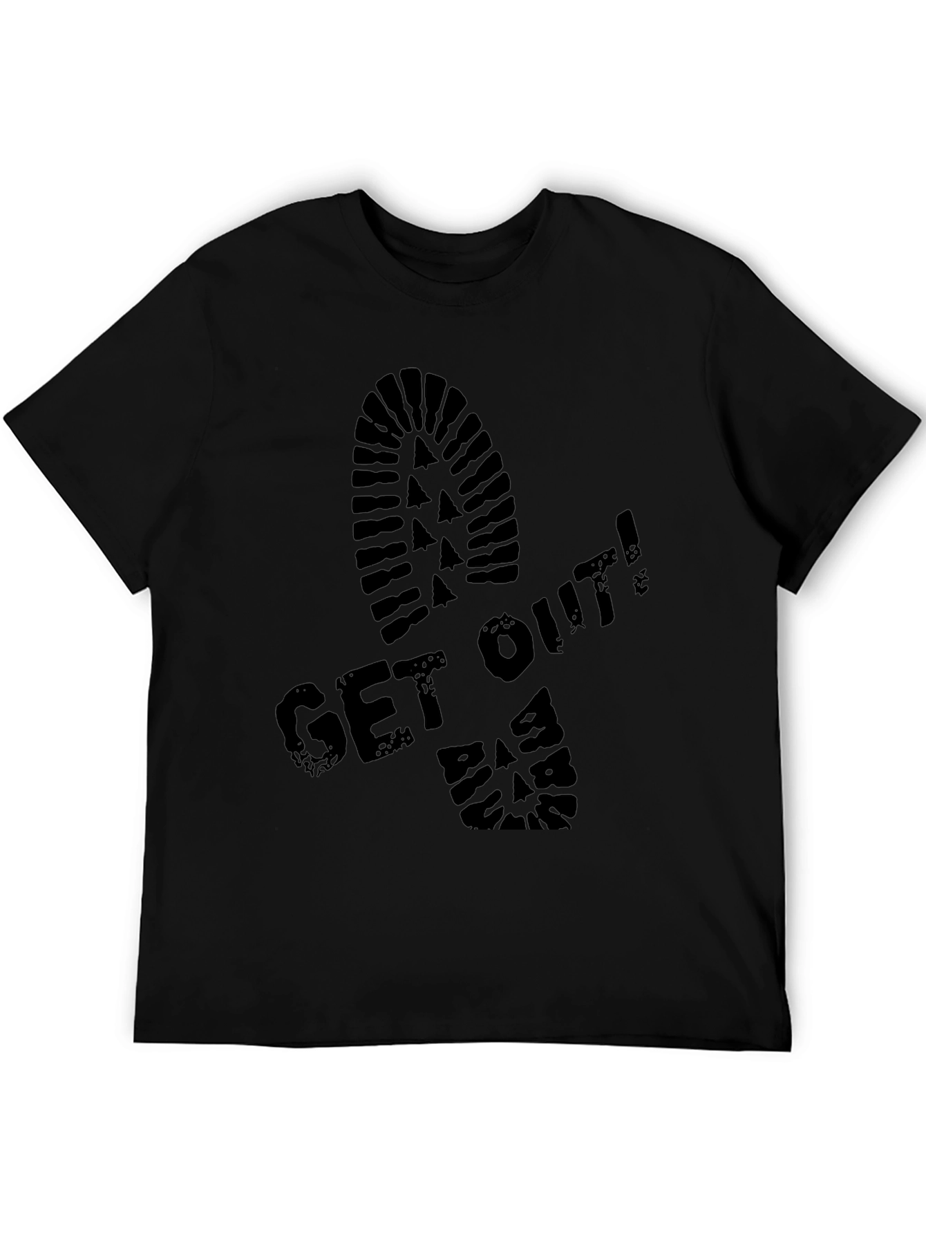 Get Out! Graphic Print Crew Neck T-Shirt