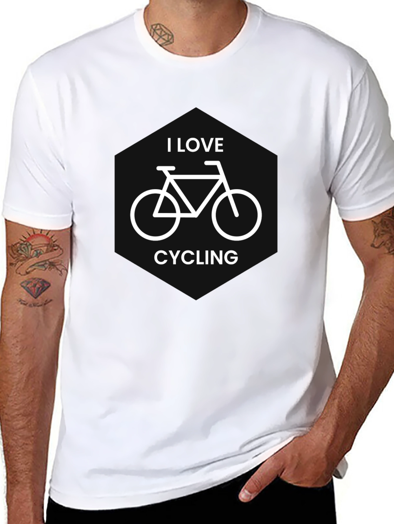 I Love Cycling Black T-Shirt