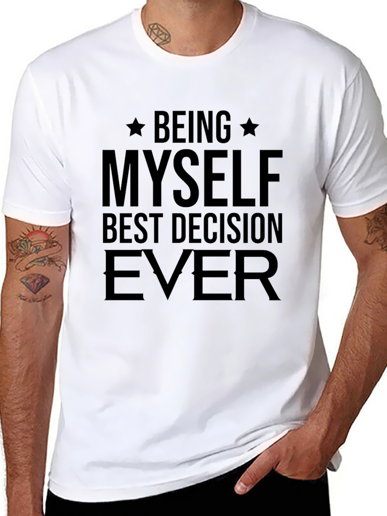 Being Myself Best Decision Ever Black Tee