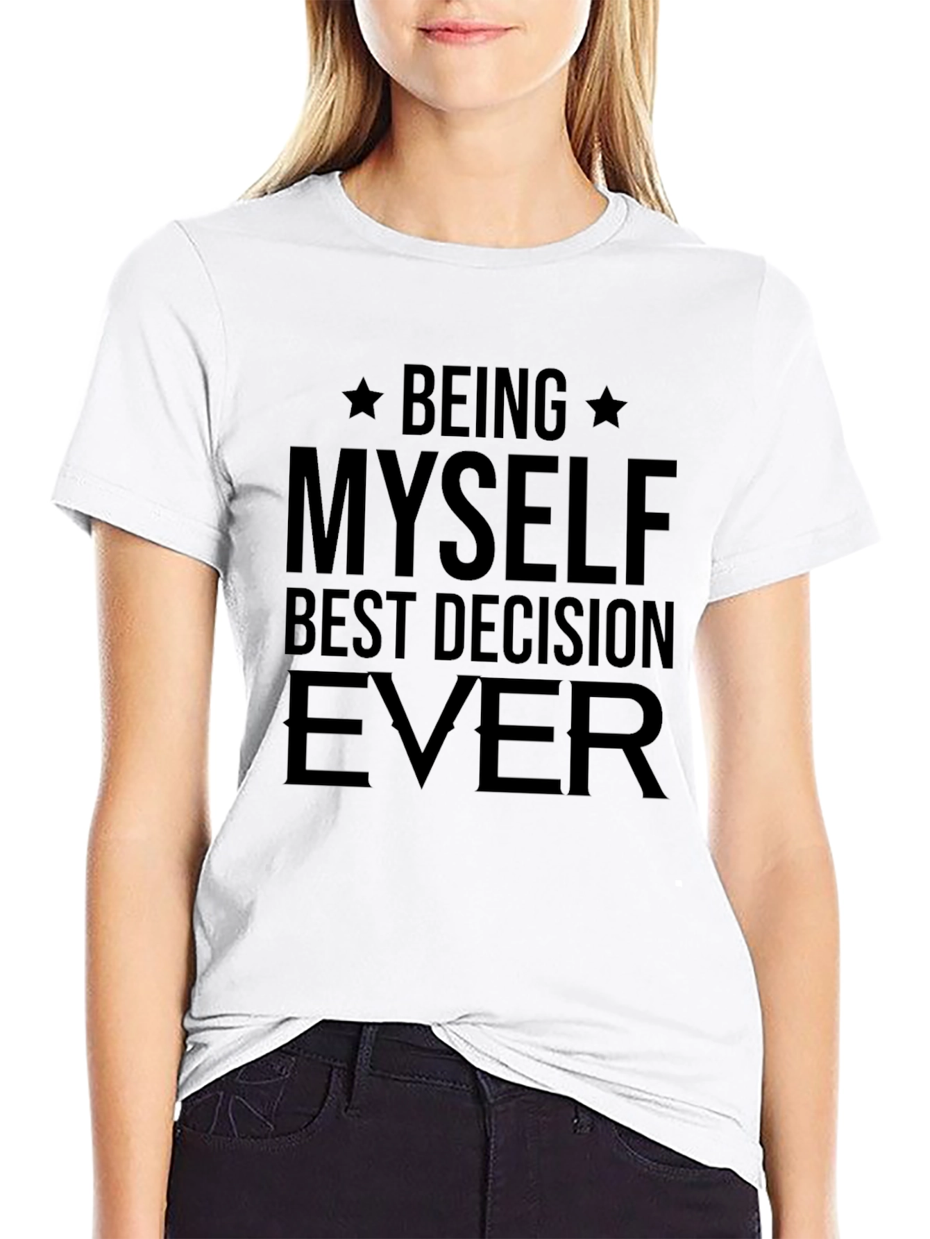 Being Myself Best Decision Ever Black Tee