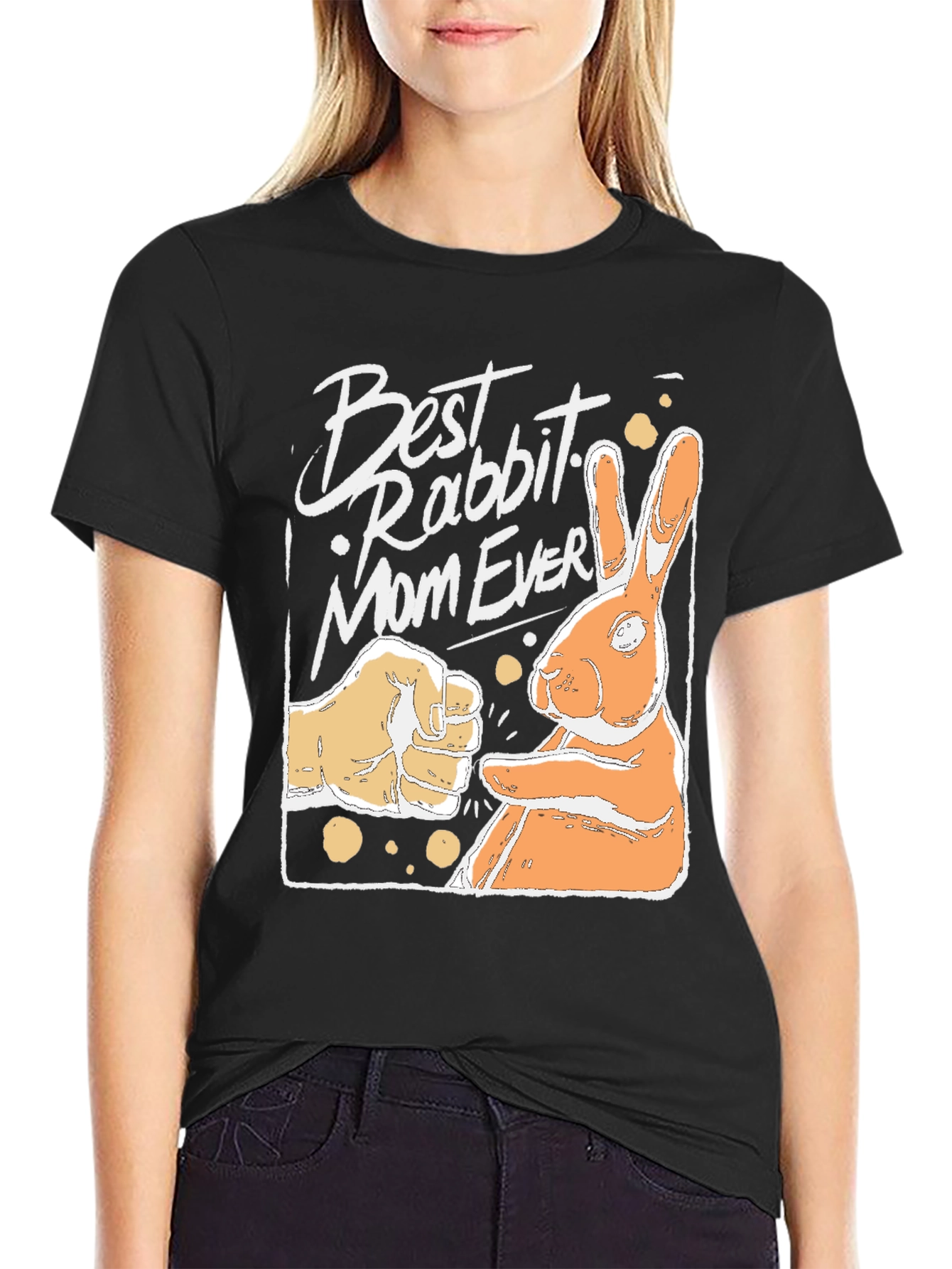 Best Rabbit Mom Ever Black T-Shirt