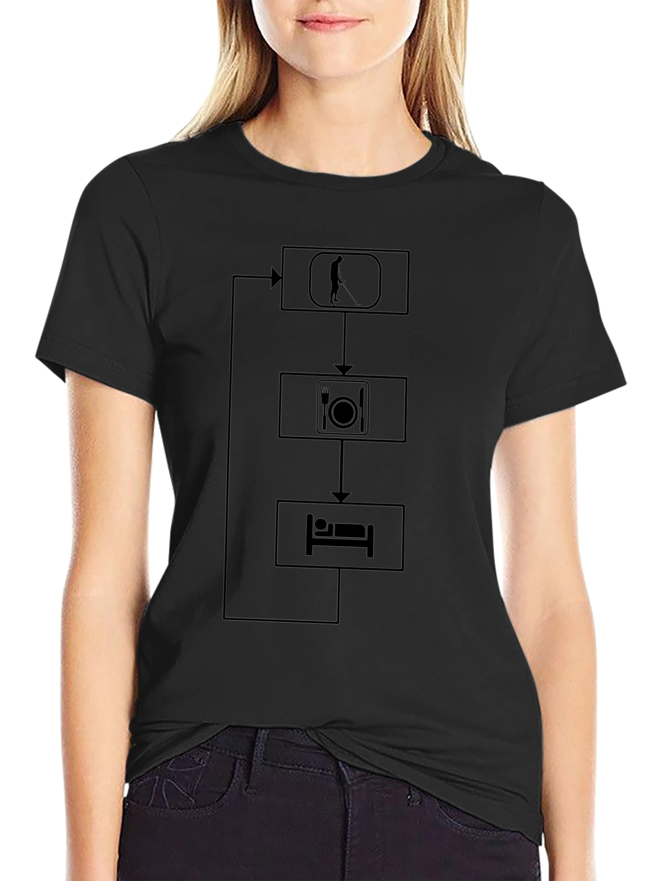Golf Eat Sleep Repeat Black T-Shirt