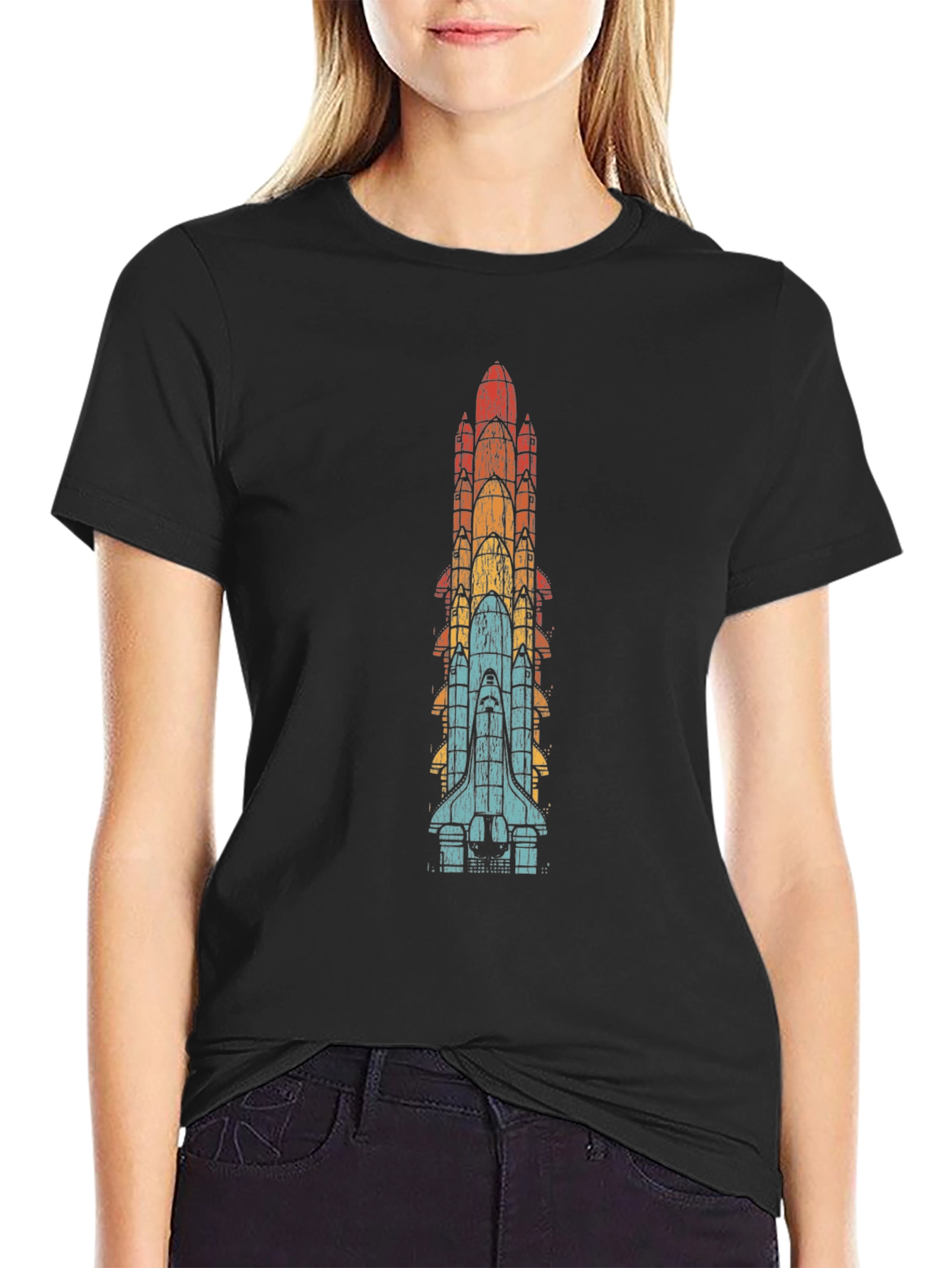 Retro Space Shuttle Stack T-Shirt