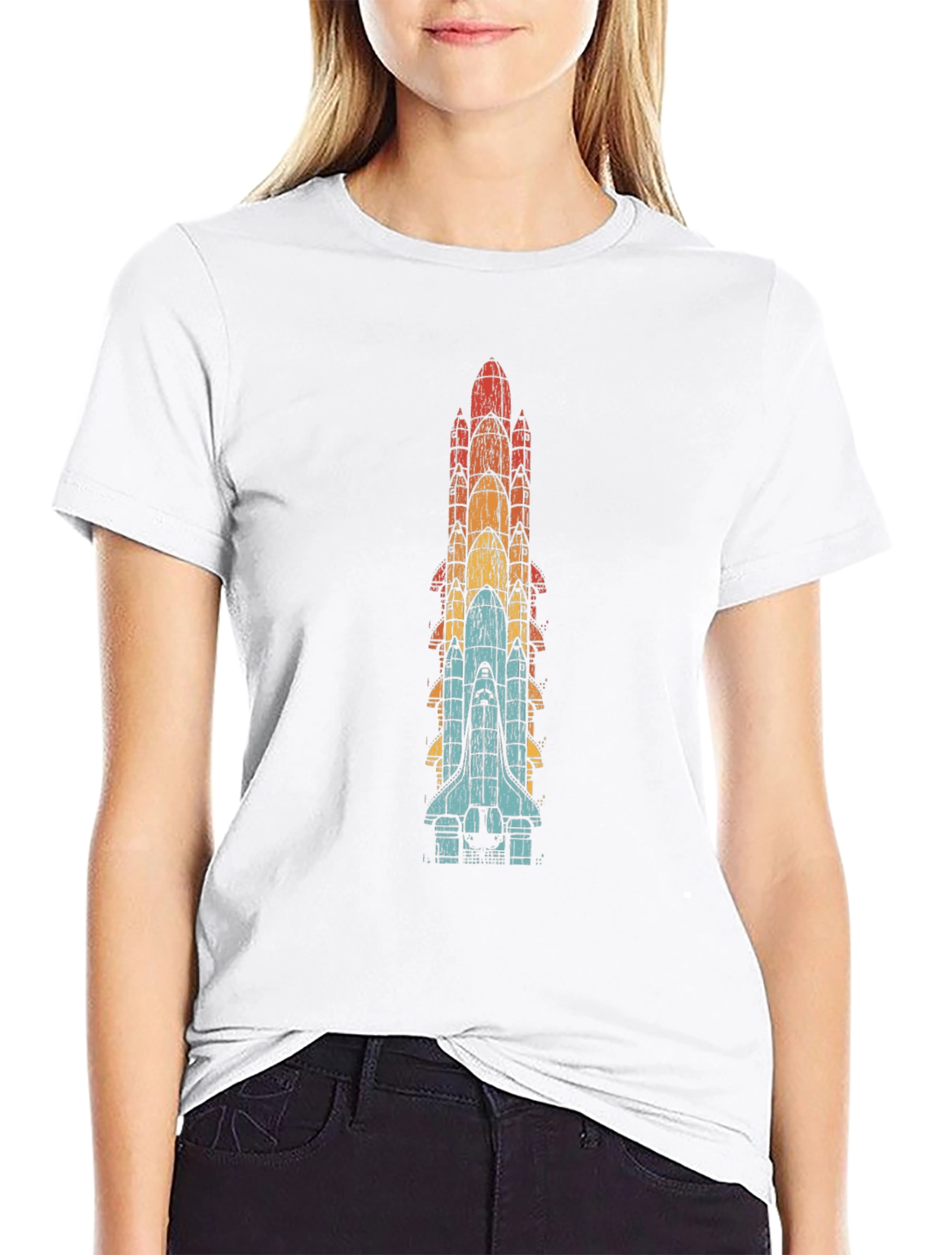 Retro Space Shuttle Stack T-Shirt