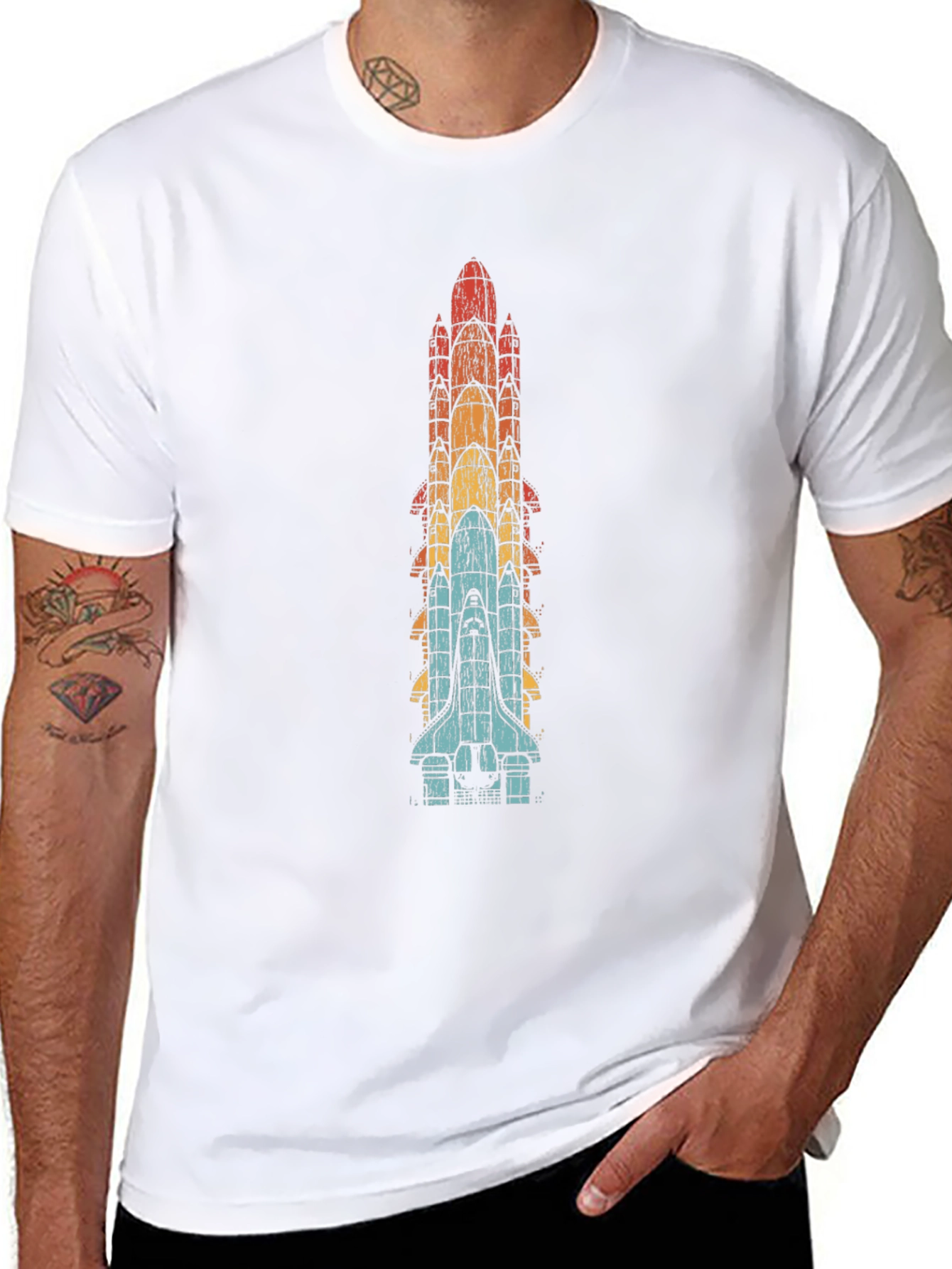 Retro Space Shuttle Stack T-Shirt