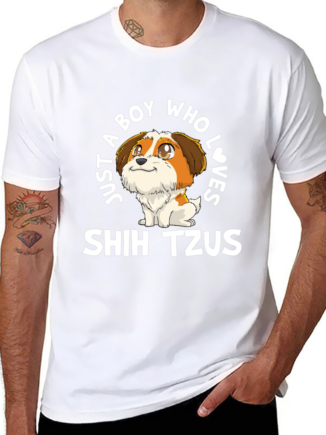 Boy Who Loves Shih Tzus T-Shirt