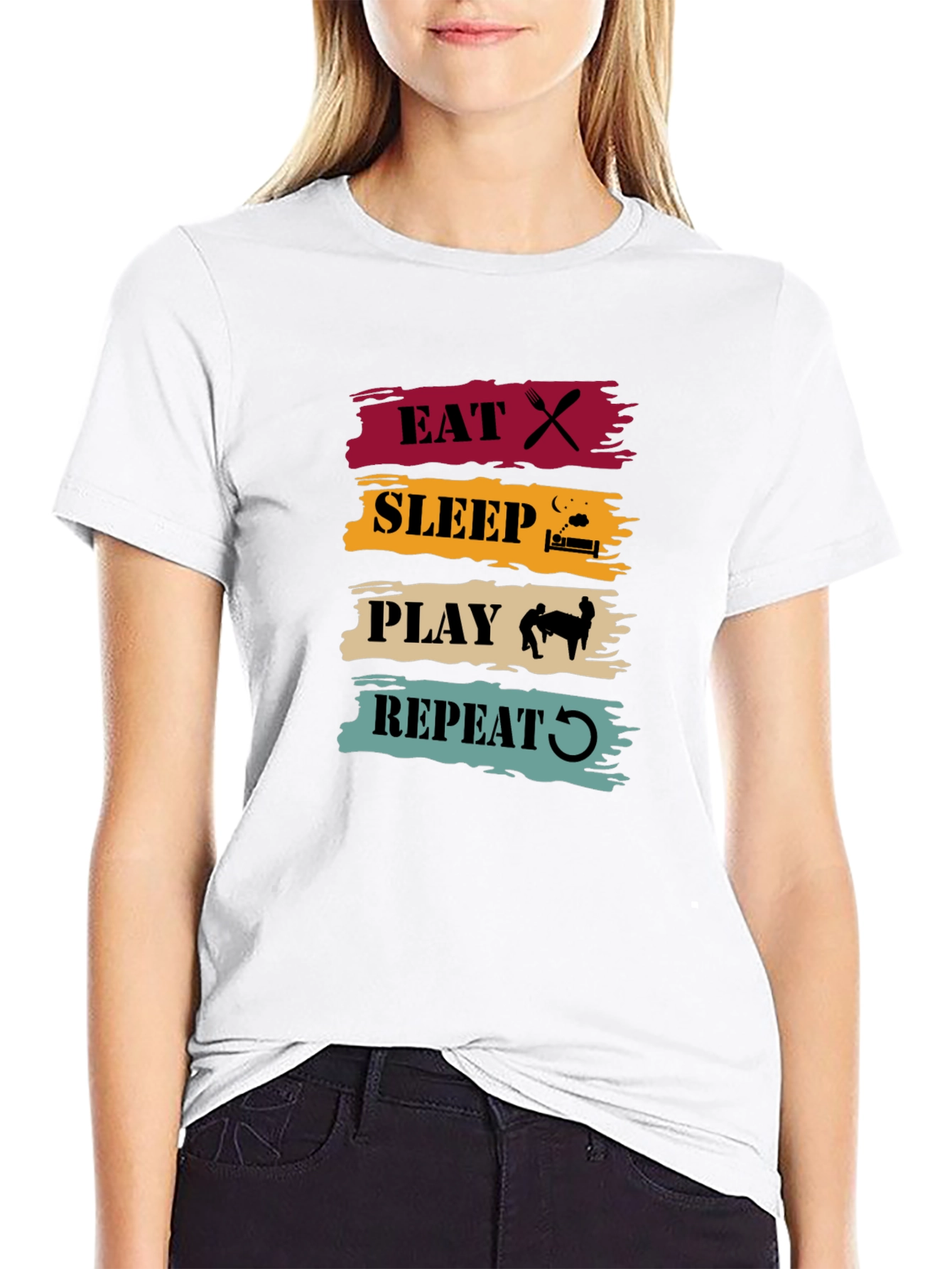 Eat Sleep Play Repeat Graphic Tee