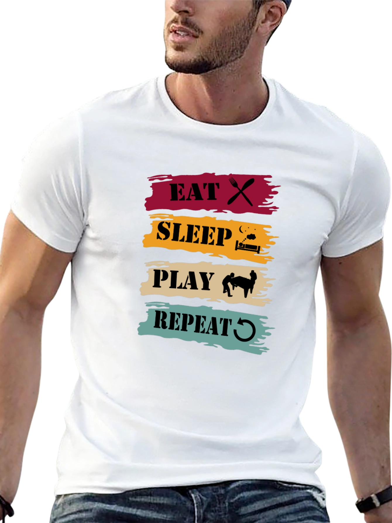 Eat Sleep Play Repeat Graphic Tee