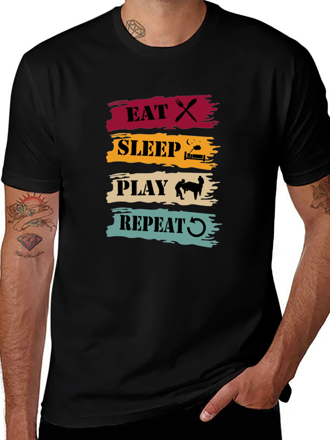 Eat Sleep Play Repeat Graphic Tee