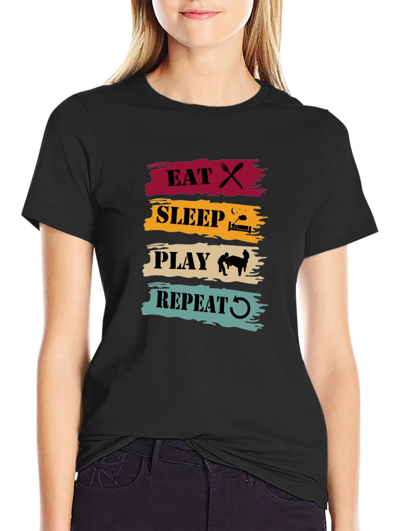 Eat Sleep Play Repeat Graphic Tee