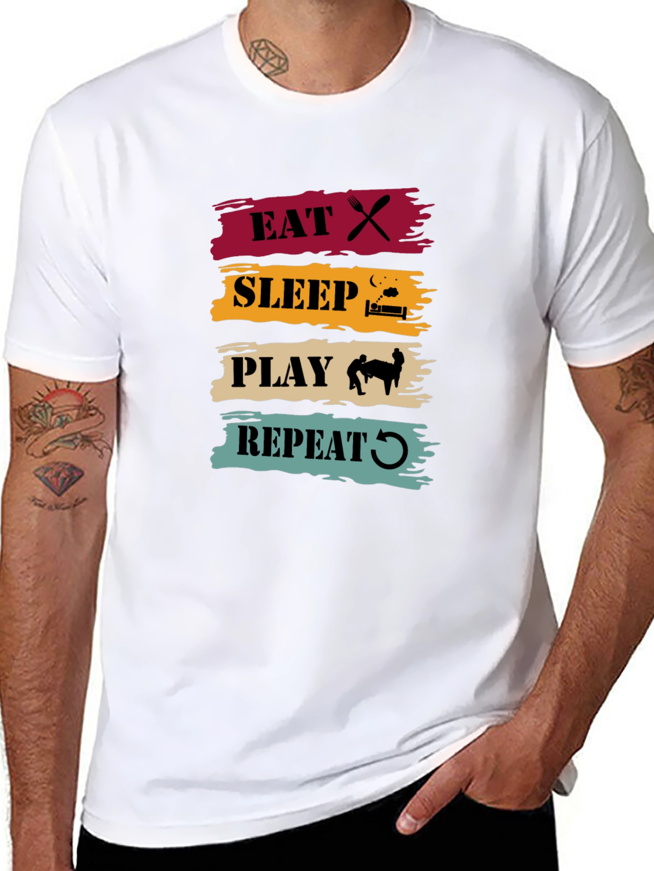 Eat Sleep Play Repeat Graphic Tee