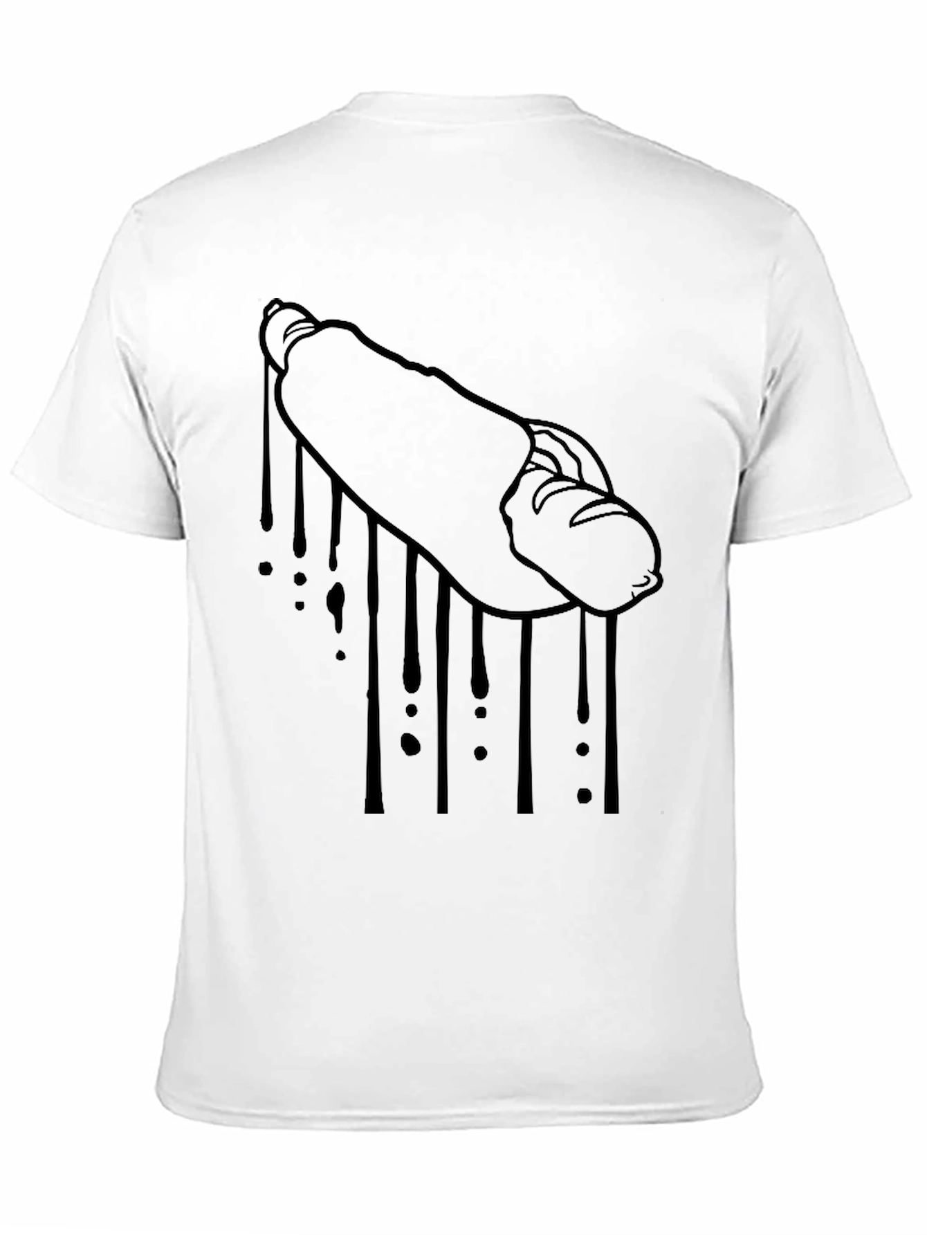 Hot Dog Drip Graphic Tee - Black Cotton T-Shirt