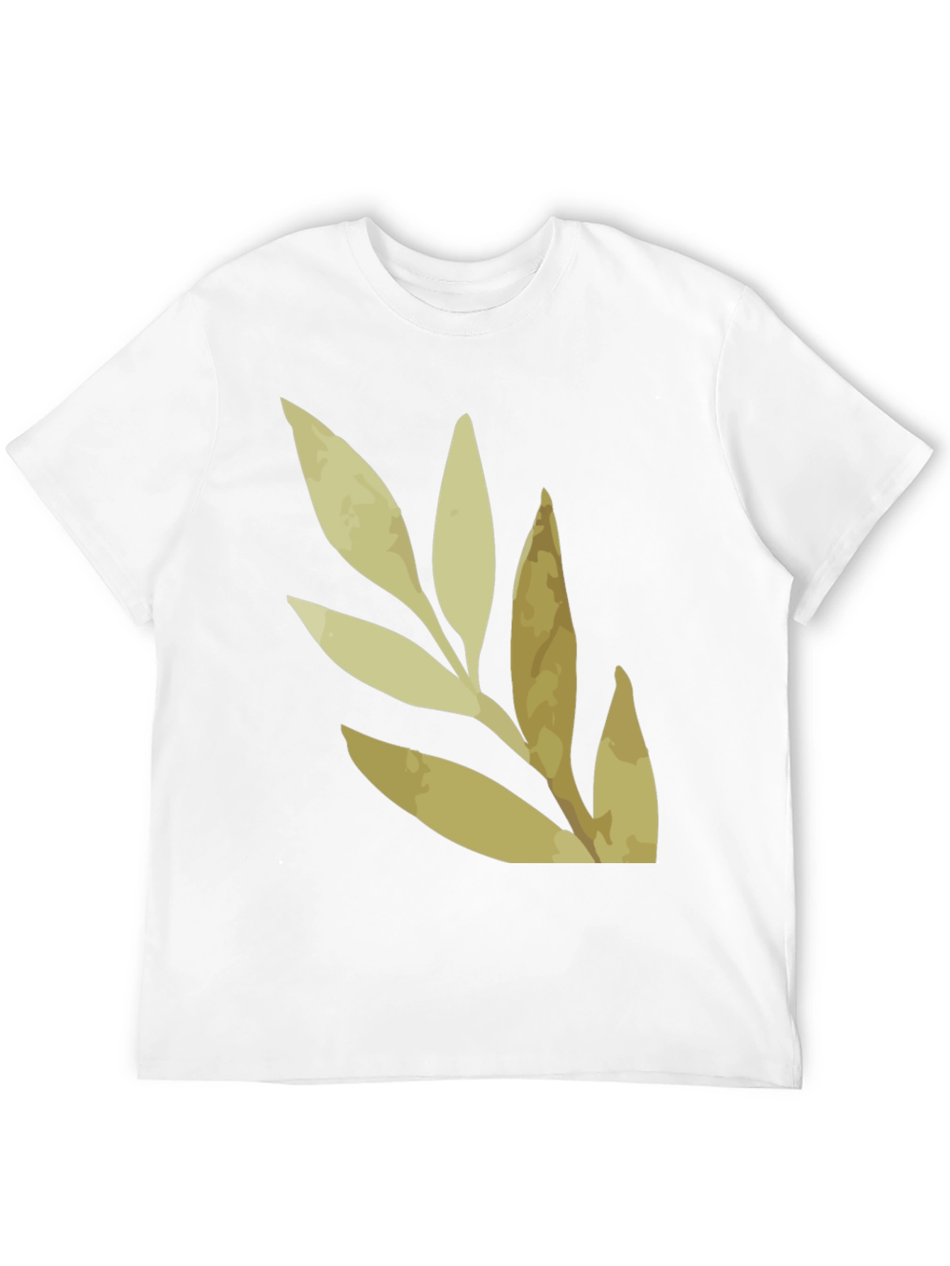 Botanical Leaf Print Black T-Shirt