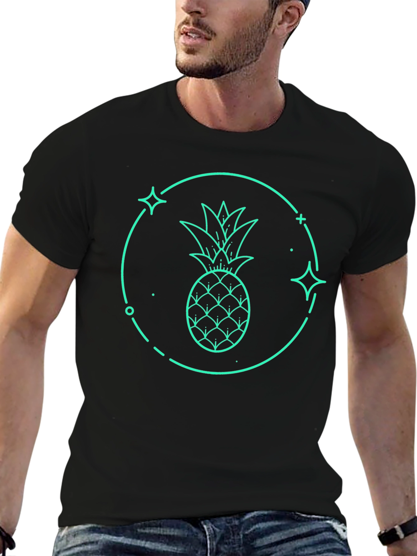 Pineapple Graphic T-Shirt - Black