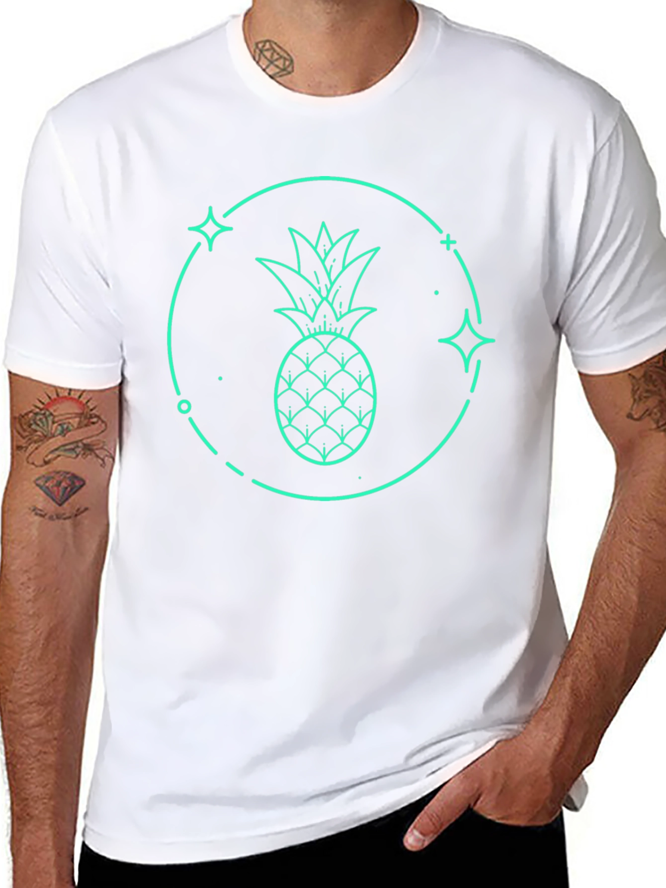 Pineapple Graphic T-Shirt - Black
