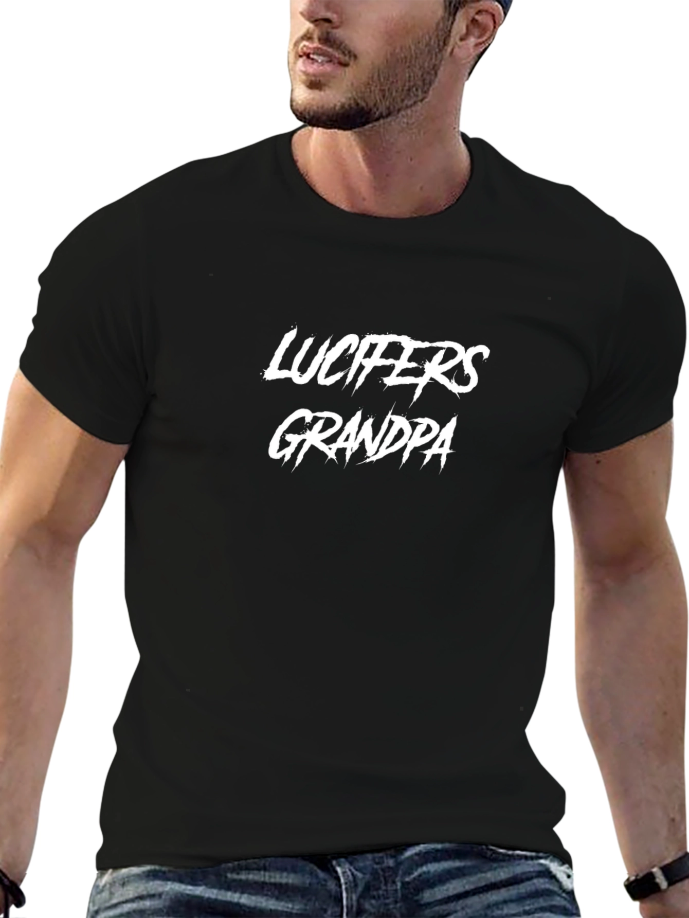 Lucifers Grandpa Black T-Shirt