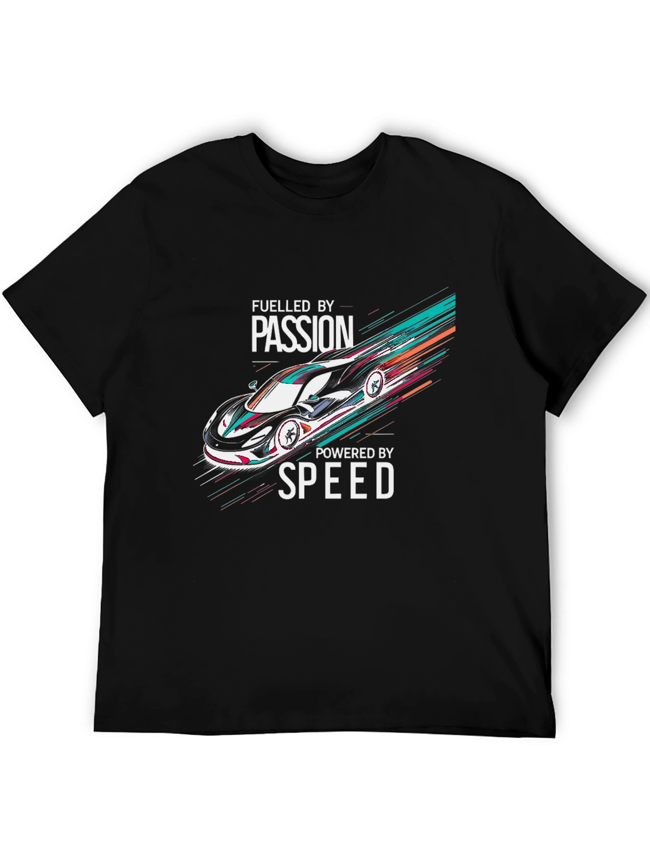 Fueled By Passion Car Graphic Black T-Shirt