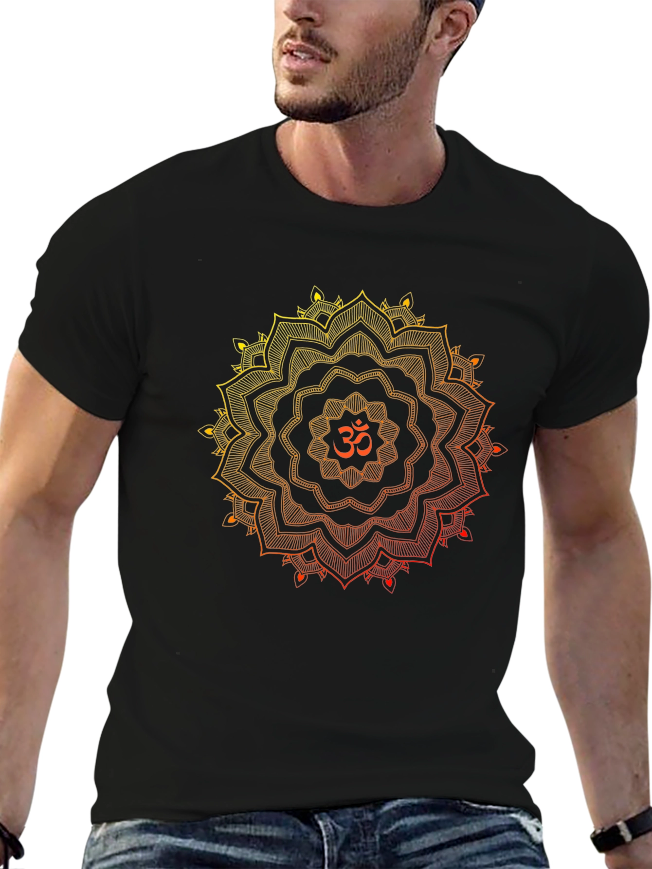 Om Mandala Graphic Black T-Shirt
