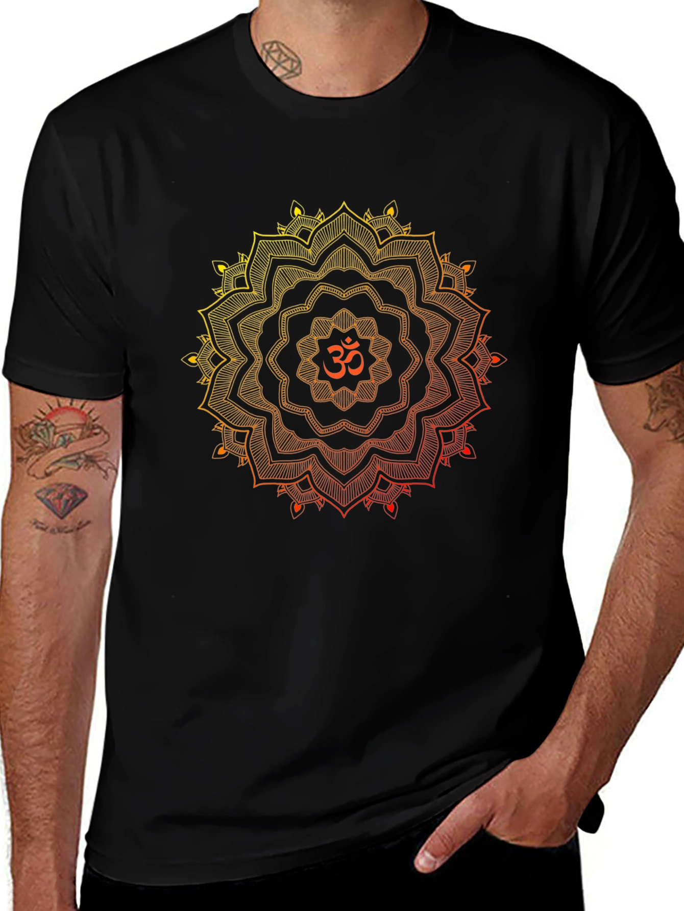 Om Mandala Graphic Black T-Shirt