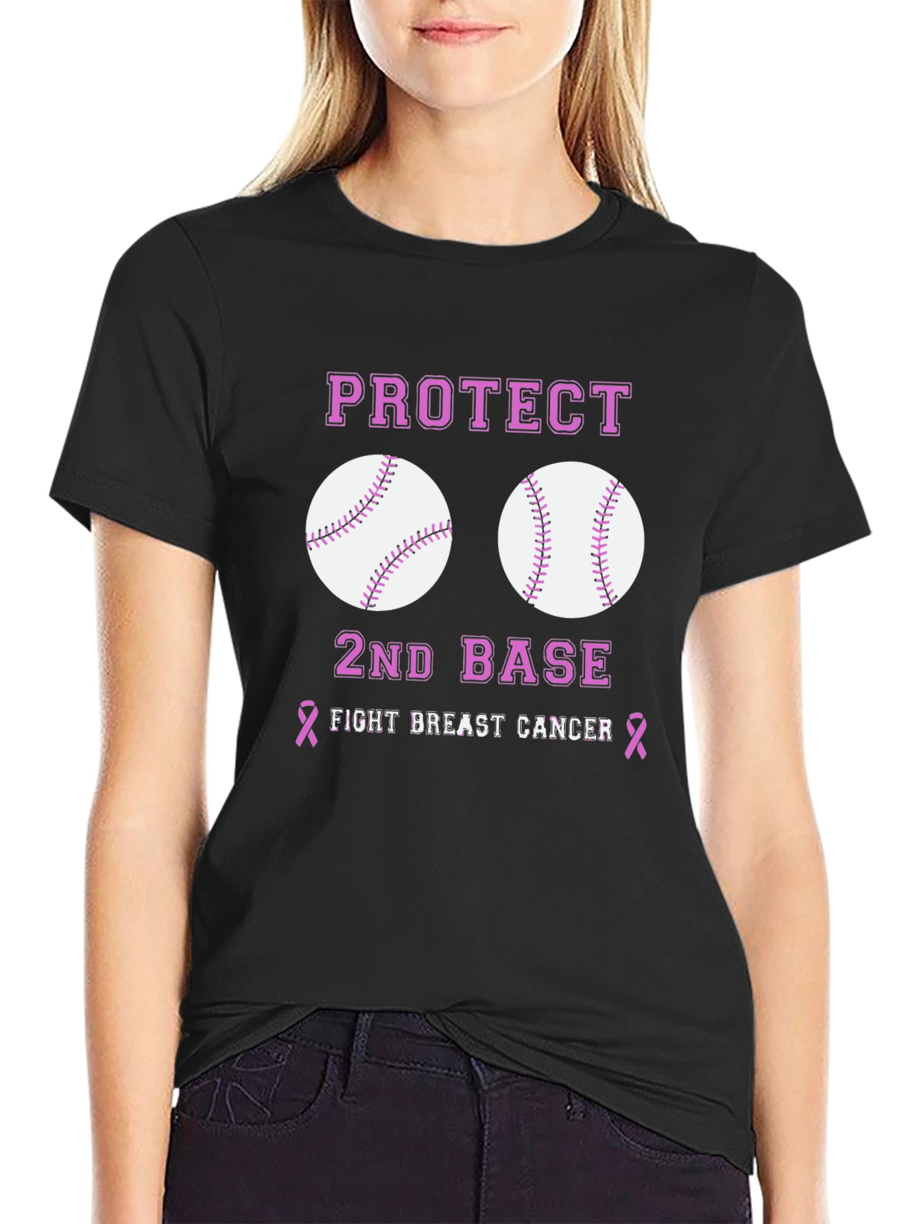Protect 2nd Base Breast Cancer Awareness T-Shirt