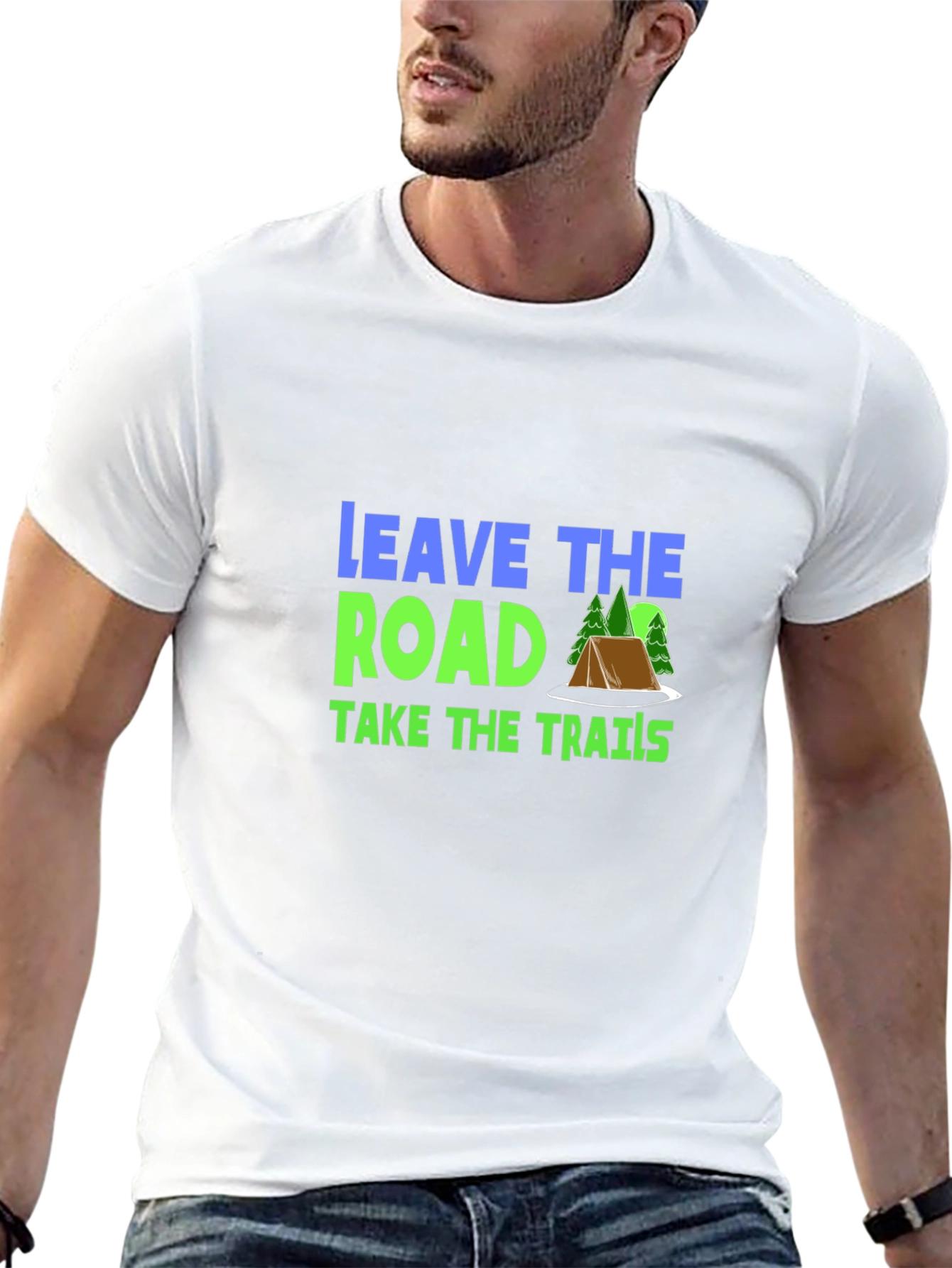 Leave the Road Take the Trails Black Graphic Tee