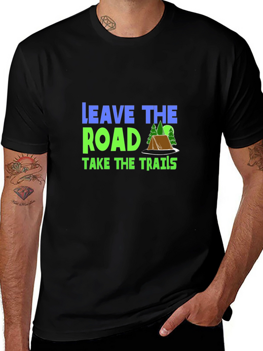 Leave the Road Take the Trails Black Graphic Tee