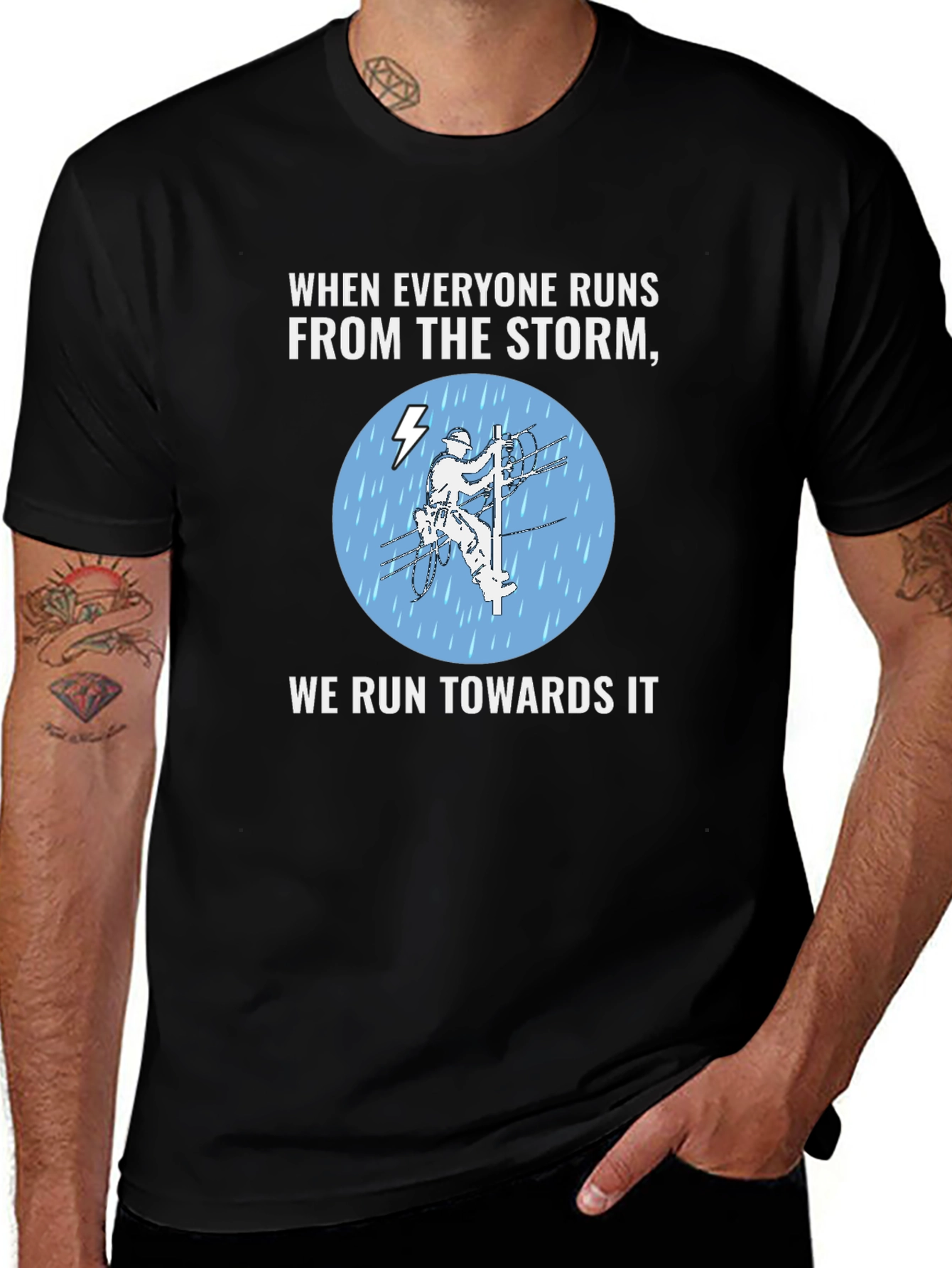 Lineman Storm T-Shirt - We Run Towards It!