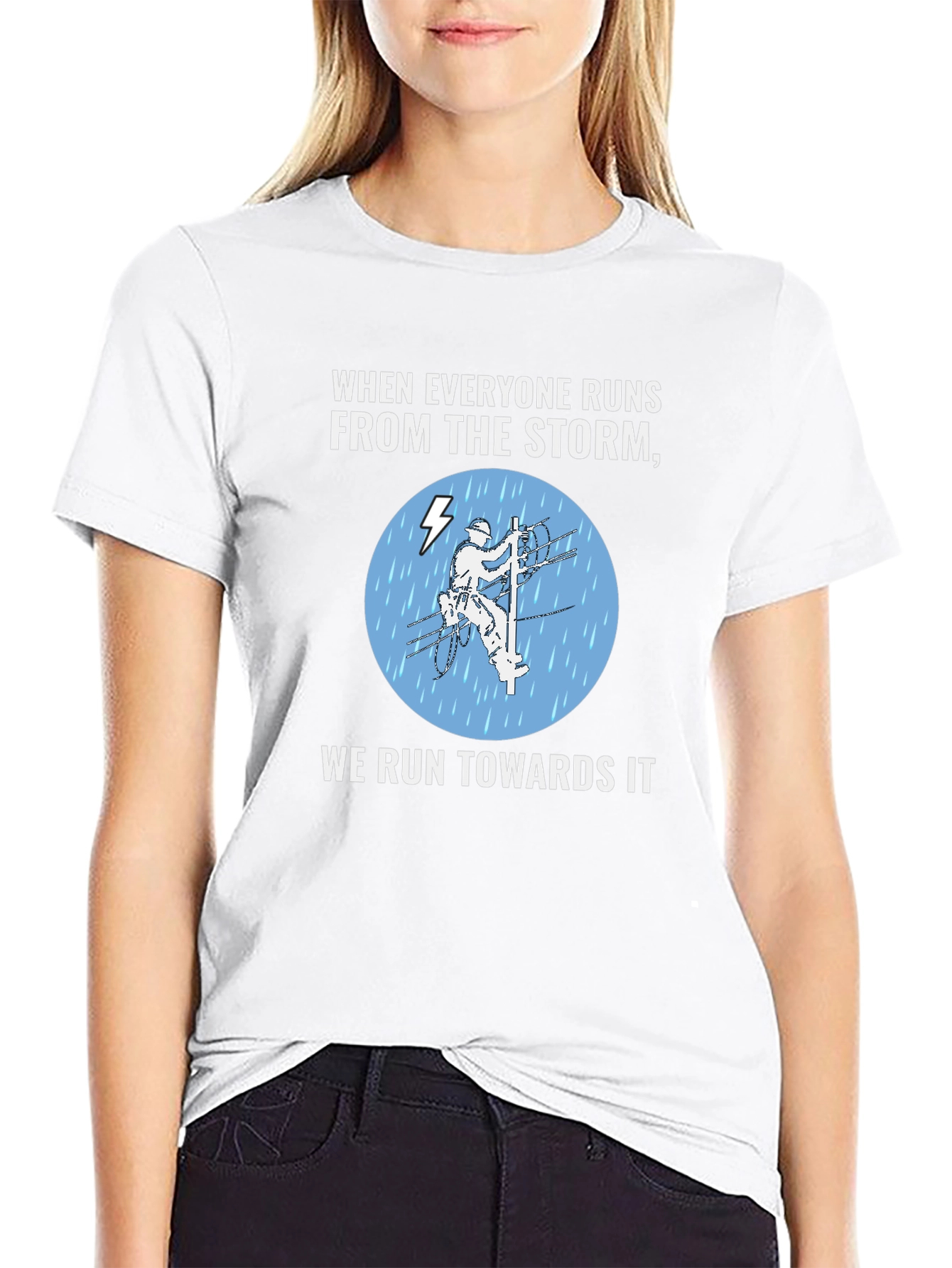 Lineman Storm T-Shirt - We Run Towards It!