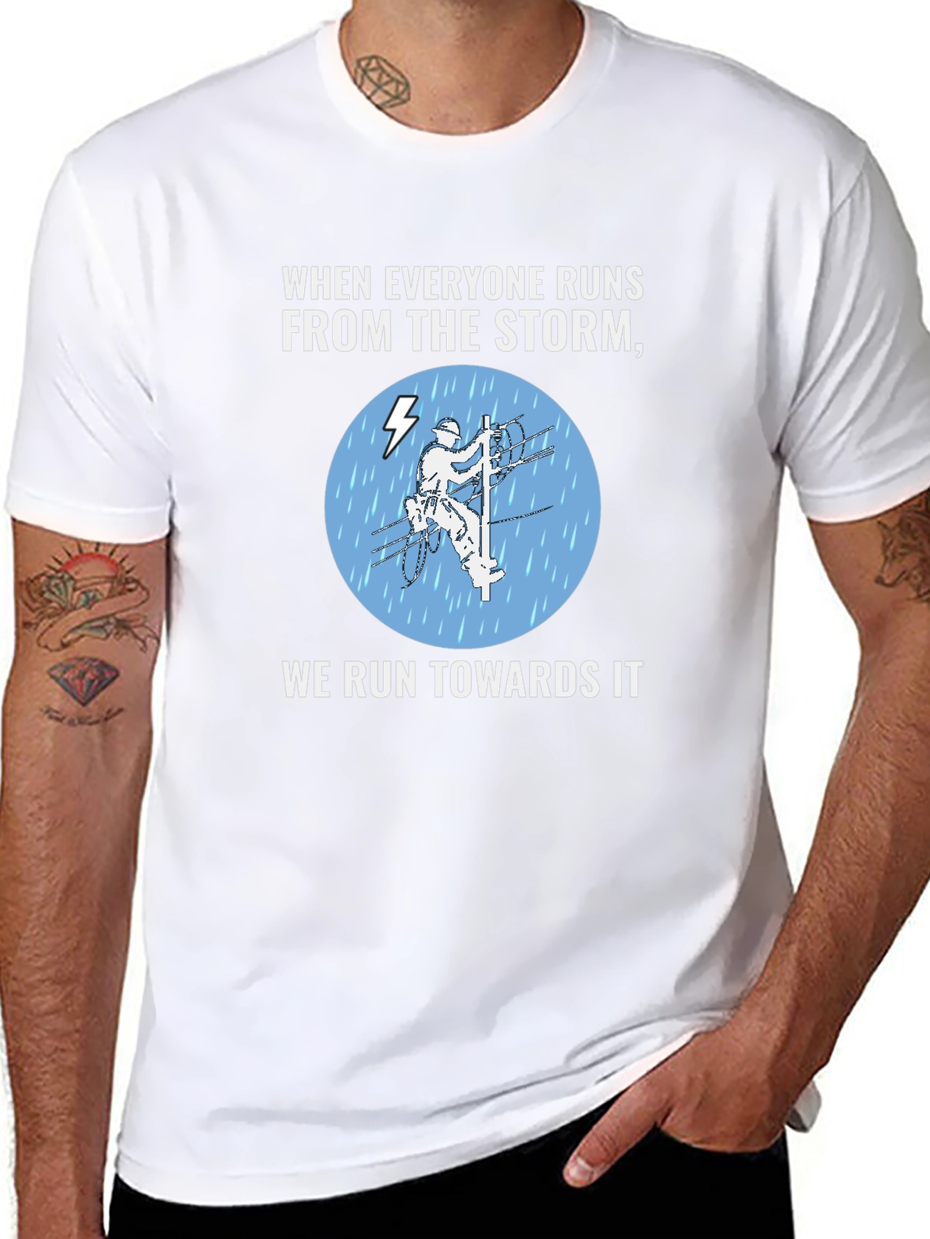Lineman Storm T-Shirt - We Run Towards It!