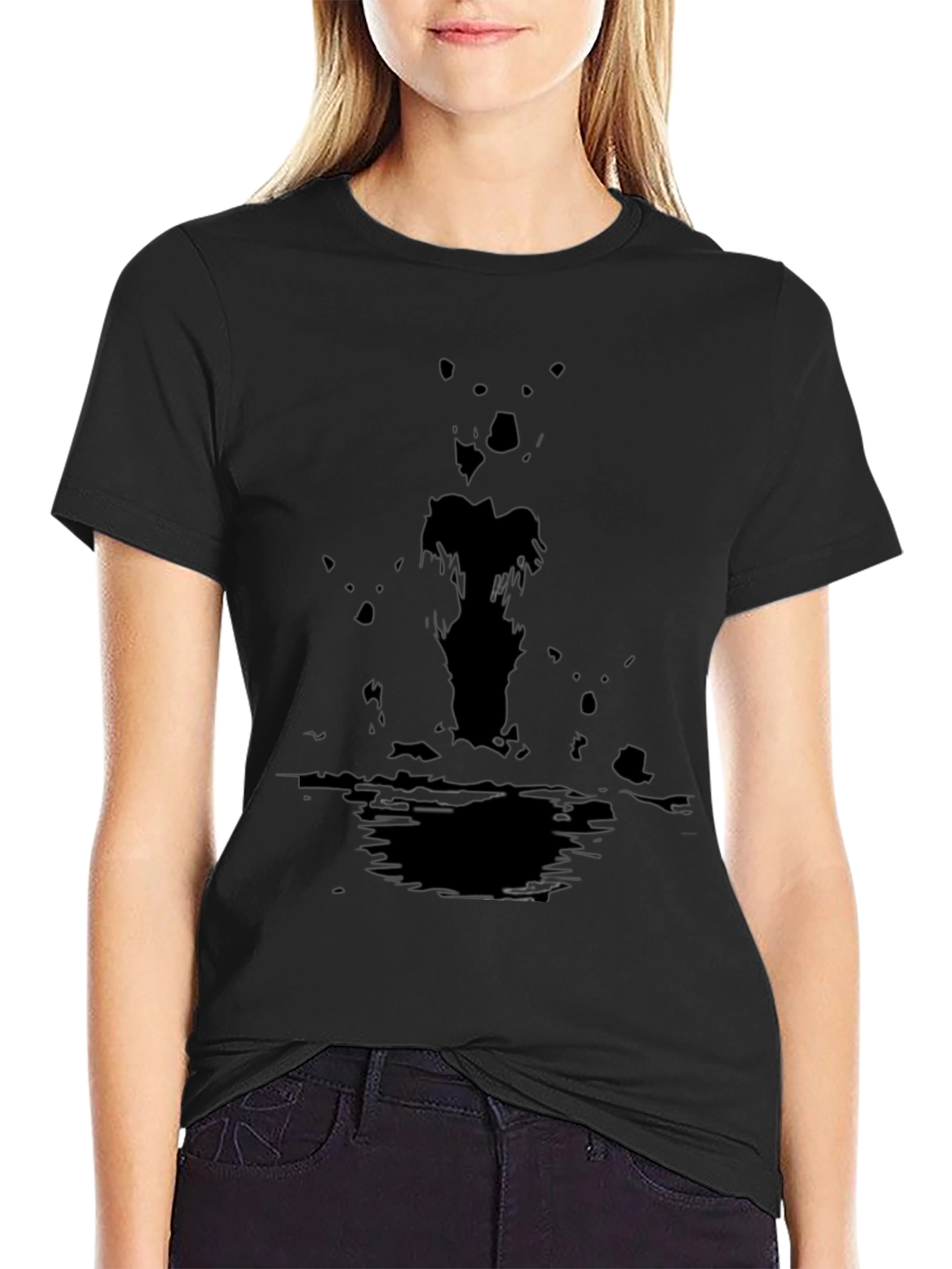 Abstract Black Ink Blot Graphic Tee