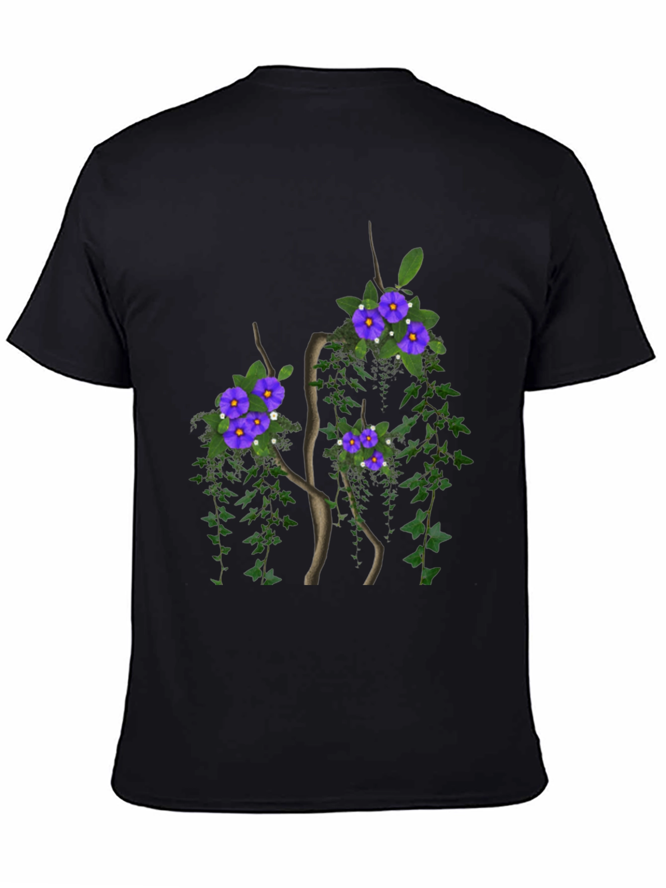 Floral Tree Graphic Black T-Shirt
