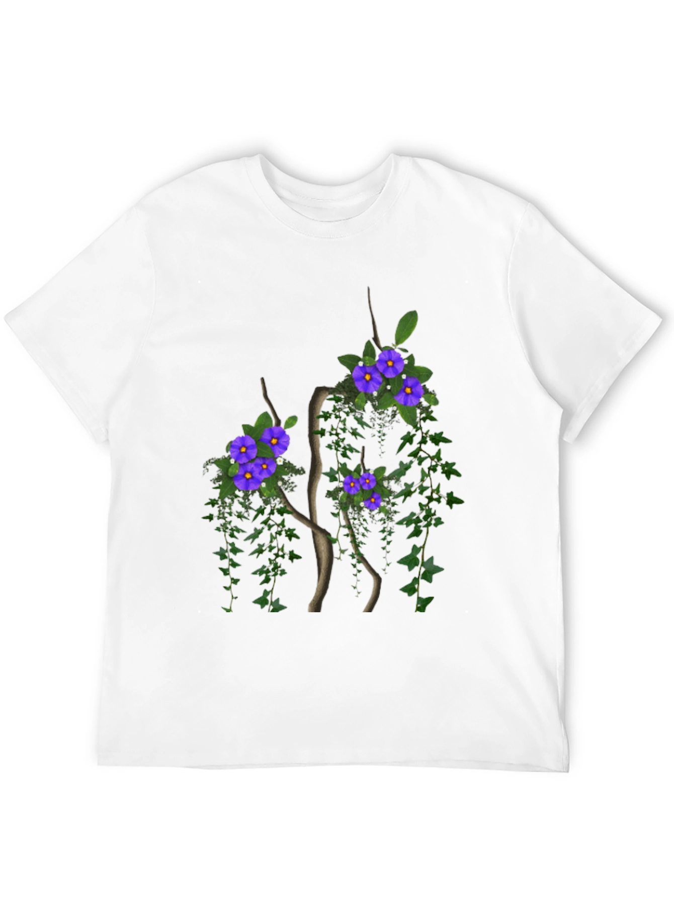 Floral Tree Graphic Black T-Shirt