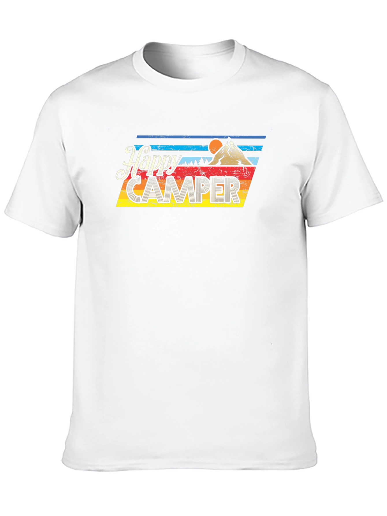 Happy Camper Retro Graphic T-Shirt - Black