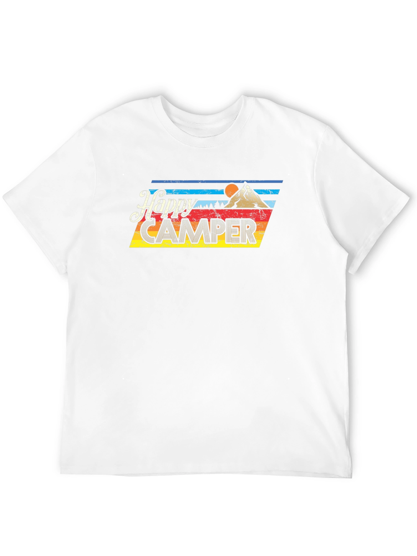 Happy Camper Retro Graphic T-Shirt - Black