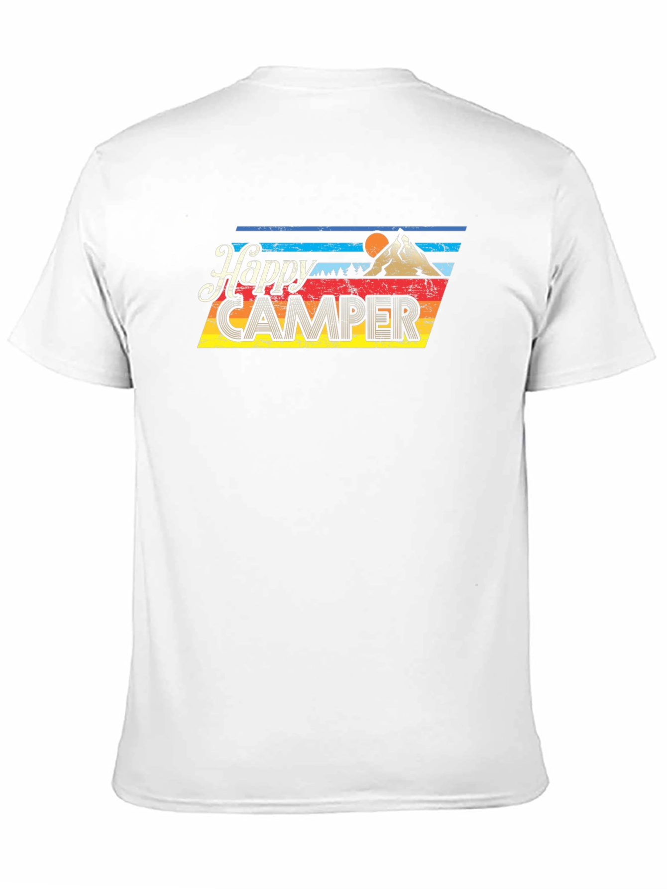 Happy Camper Retro Graphic T-Shirt - Black