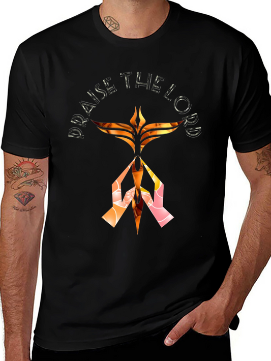Praise The Lord Graphic Print Black T-Shirt