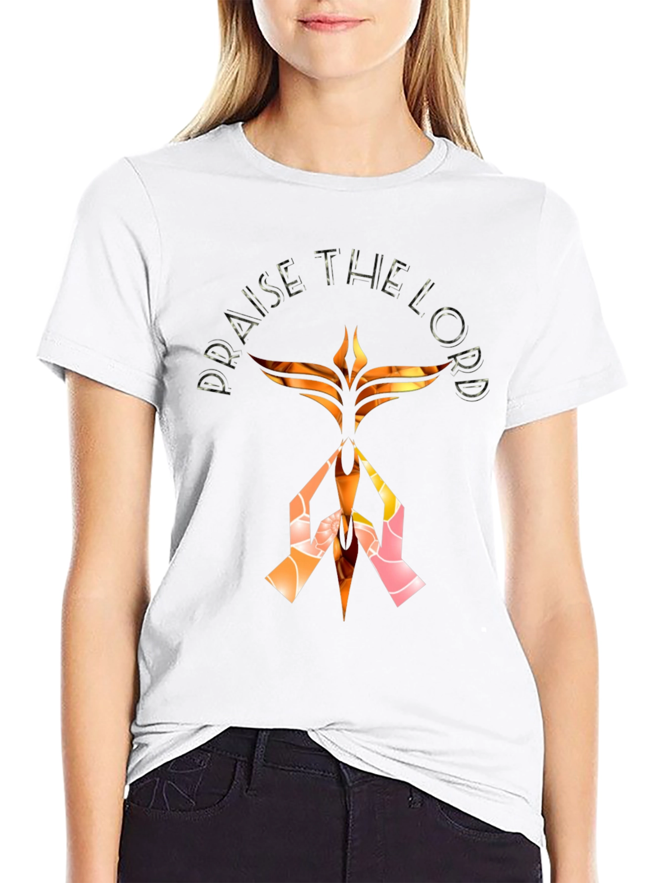 Praise The Lord Graphic Print Black T-Shirt