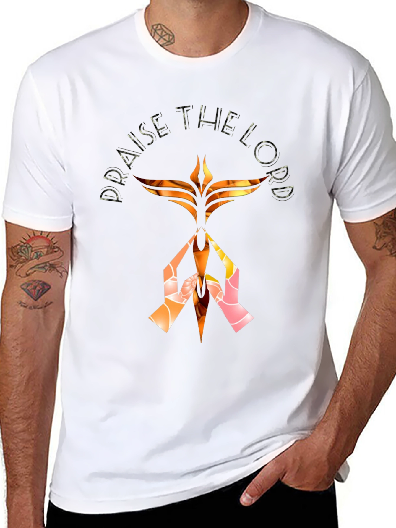 Praise The Lord Graphic Print Black T-Shirt