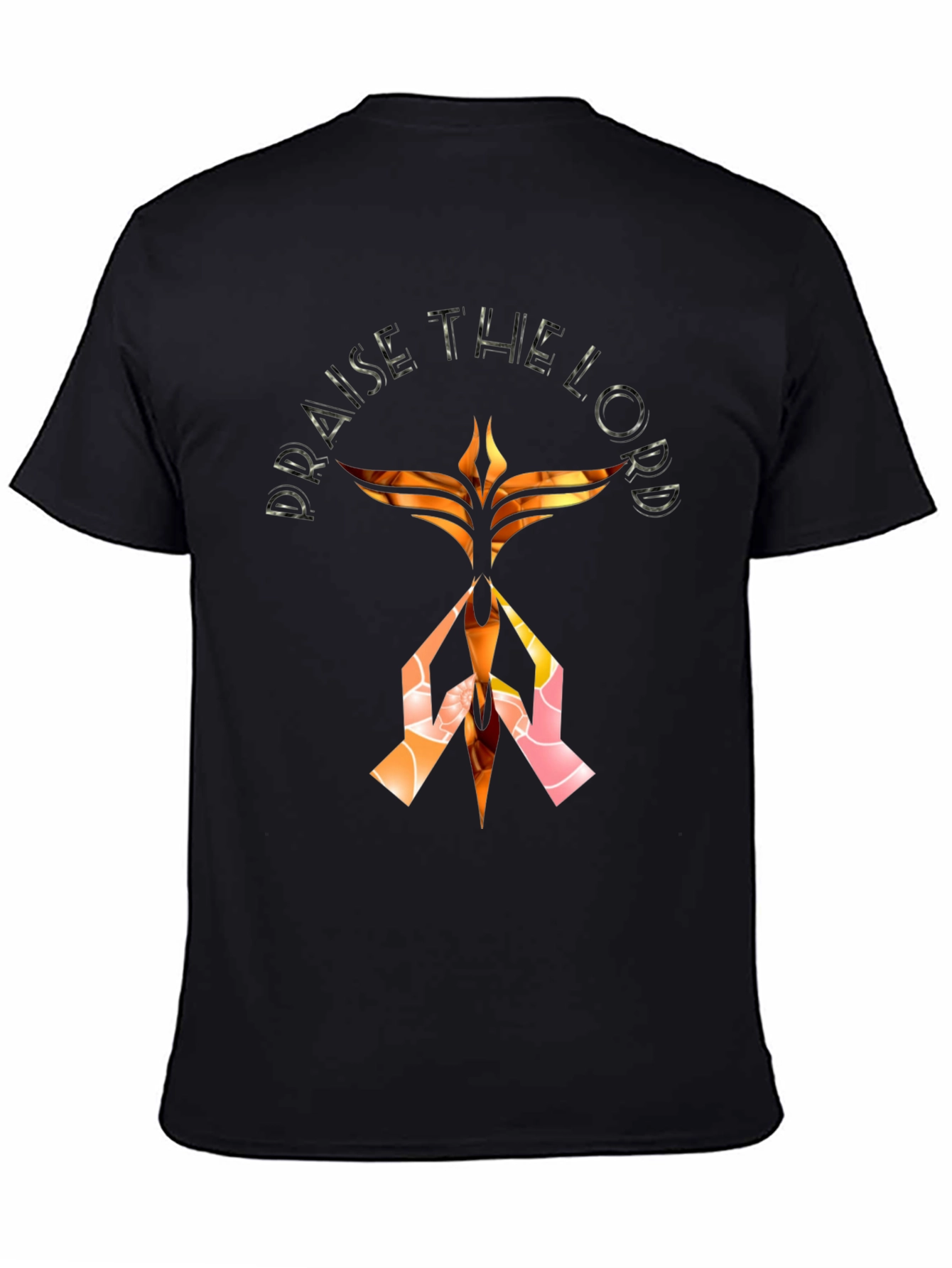 Praise The Lord Graphic Print Black T-Shirt